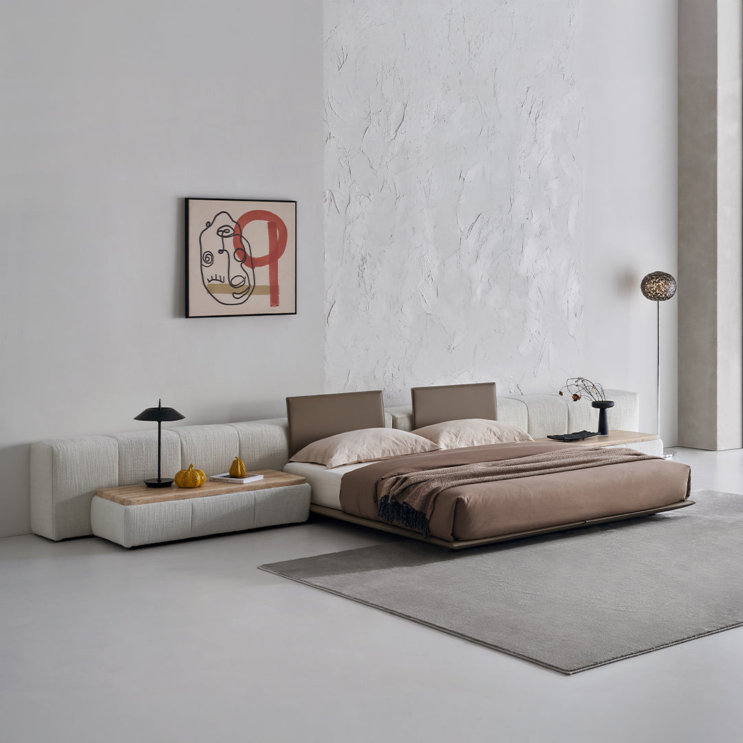 Puzzle Suspended Bed Base with 2 backrest - SF080 -  Bedsteads - ebarza Furniture UAE | Shop Modern Furniture in Abu Dhabi & Dubai - مفروشات ايبازرا في الامارات | تسوق اثاث عصري وديكورات مميزة في دبي وابوظبي