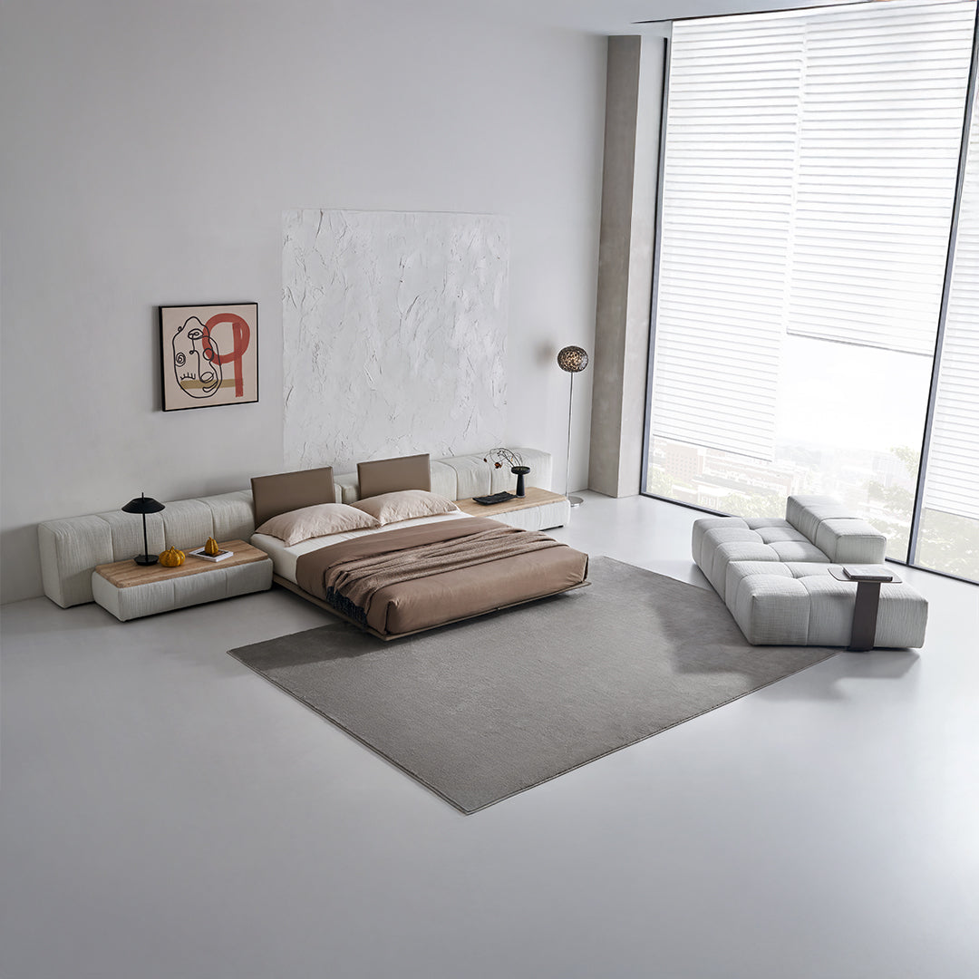 Puzzle Suspended Bed Base with 2 backrest - SF080 -  Bedsteads - ebarza Furniture UAE | Shop Modern Furniture in Abu Dhabi & Dubai - مفروشات ايبازرا في الامارات | تسوق اثاث عصري وديكورات مميزة في دبي وابوظبي