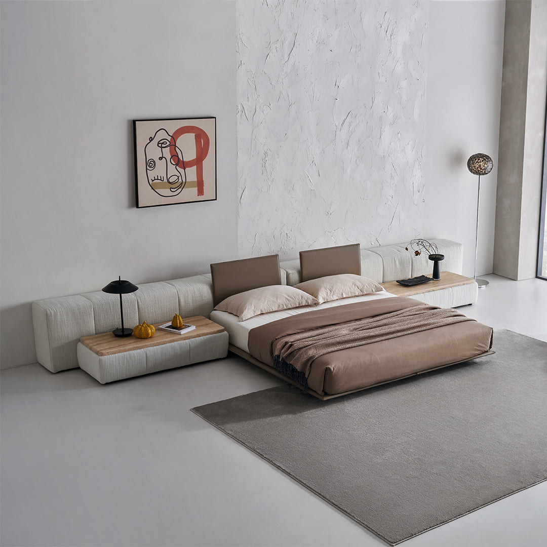 Puzzle Suspended Bed Base with 2 backrest - SF080 -  Bedsteads - ebarza Furniture UAE | Shop Modern Furniture in Abu Dhabi & Dubai - مفروشات ايبازرا في الامارات | تسوق اثاث عصري وديكورات مميزة في دبي وابوظبي