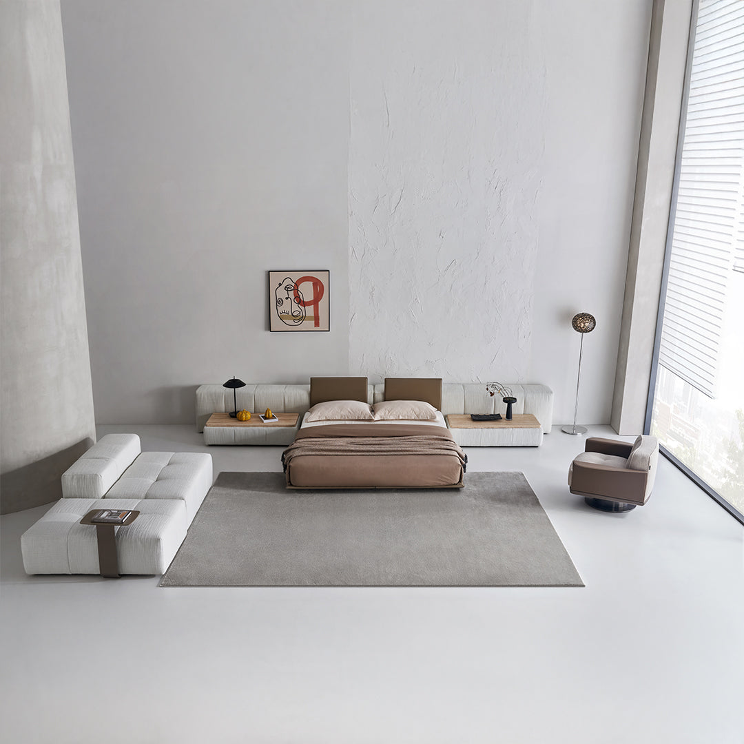 Puzzle Suspended Bed Base with 2 backrest - SF080 -  Bedsteads - ebarza Furniture UAE | Shop Modern Furniture in Abu Dhabi & Dubai - مفروشات ايبازرا في الامارات | تسوق اثاث عصري وديكورات مميزة في دبي وابوظبي