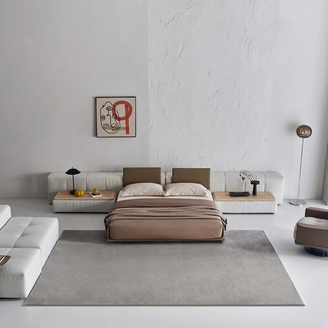 Puzzle Suspended Bed Base with 2 backrest - SF080 -  Bedsteads - ebarza Furniture UAE | Shop Modern Furniture in Abu Dhabi & Dubai - مفروشات ايبازرا في الامارات | تسوق اثاث عصري وديكورات مميزة في دبي وابوظبي