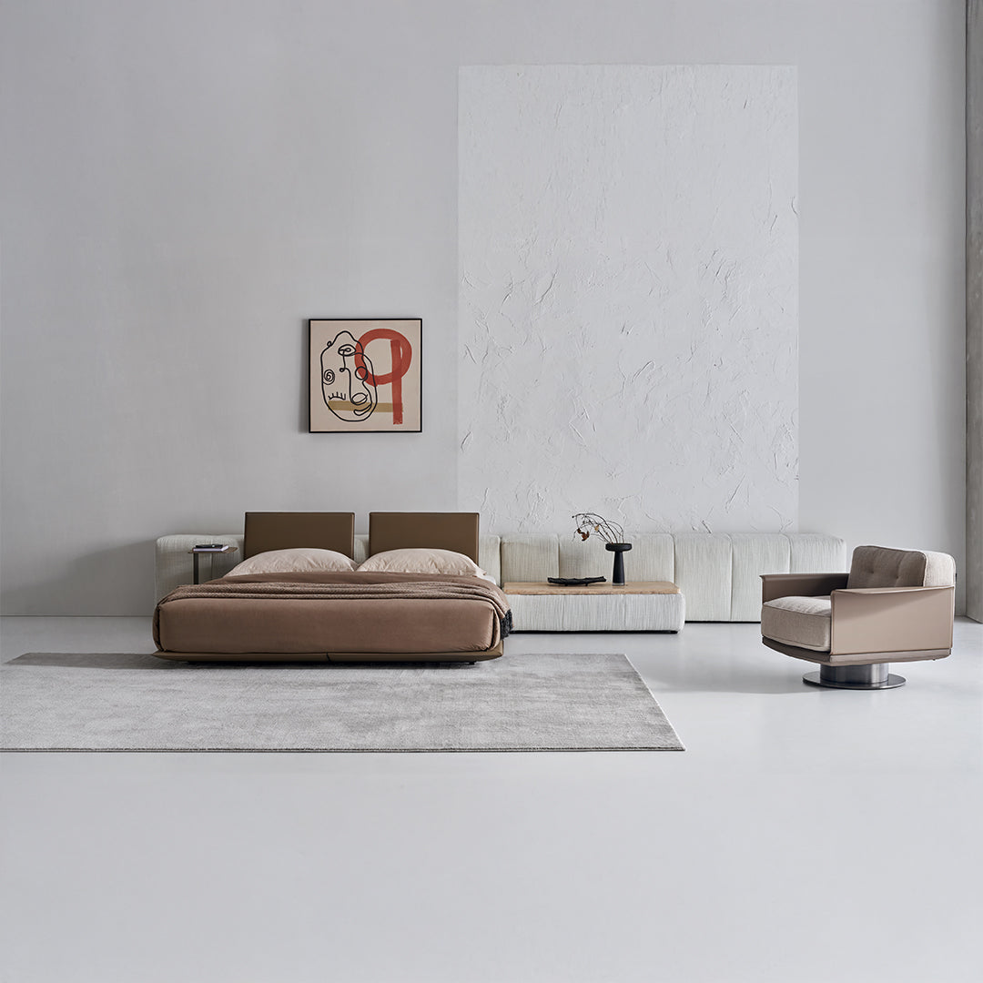 Puzzle Suspended Bed Base with 2 backrest - SF080 -  Bedsteads - ebarza Furniture UAE | Shop Modern Furniture in Abu Dhabi & Dubai - مفروشات ايبازرا في الامارات | تسوق اثاث عصري وديكورات مميزة في دبي وابوظبي