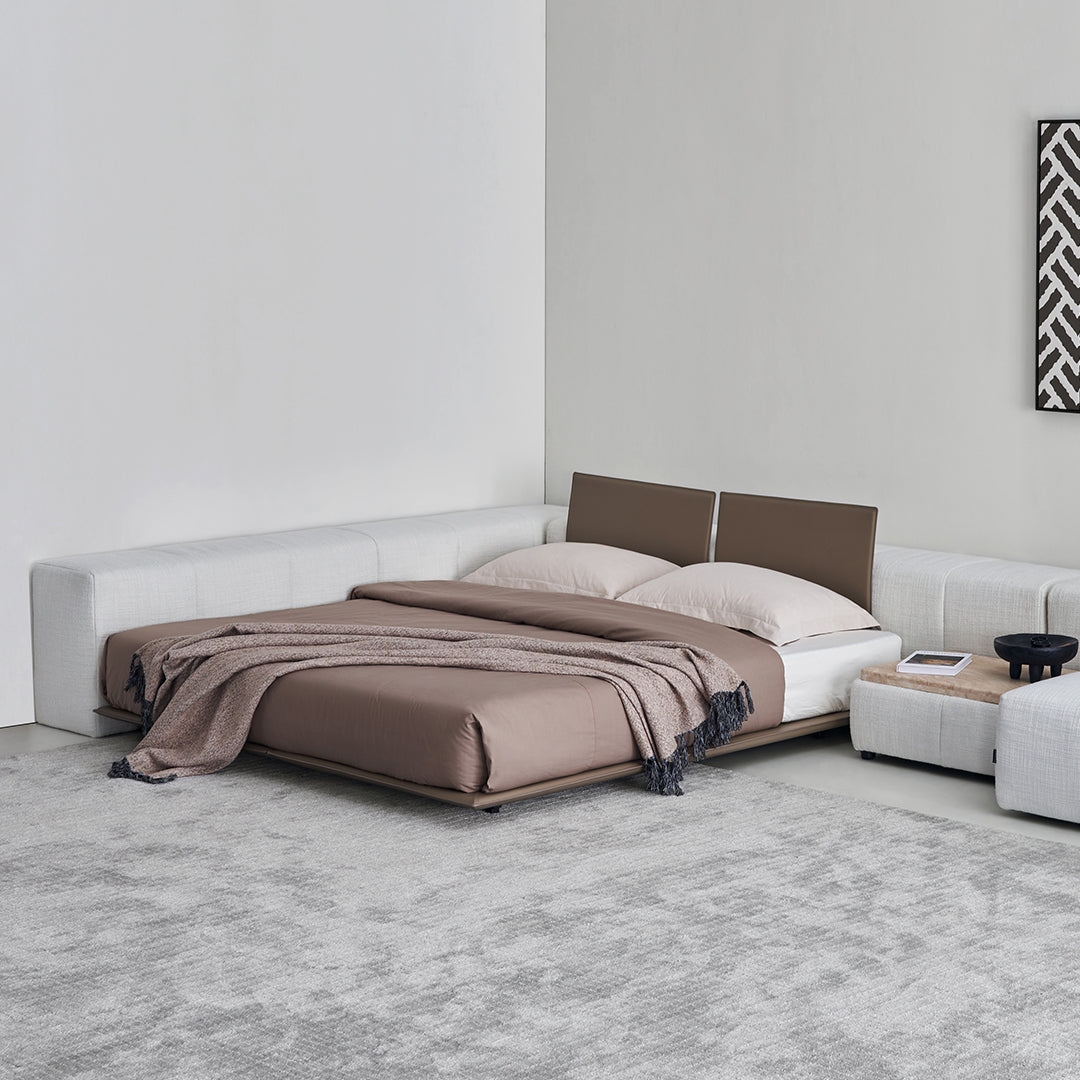 Puzzle Suspended Bed Base with 2 backrest - SF080 -  Bedsteads - ebarza Furniture UAE | Shop Modern Furniture in Abu Dhabi & Dubai - مفروشات ايبازرا في الامارات | تسوق اثاث عصري وديكورات مميزة في دبي وابوظبي