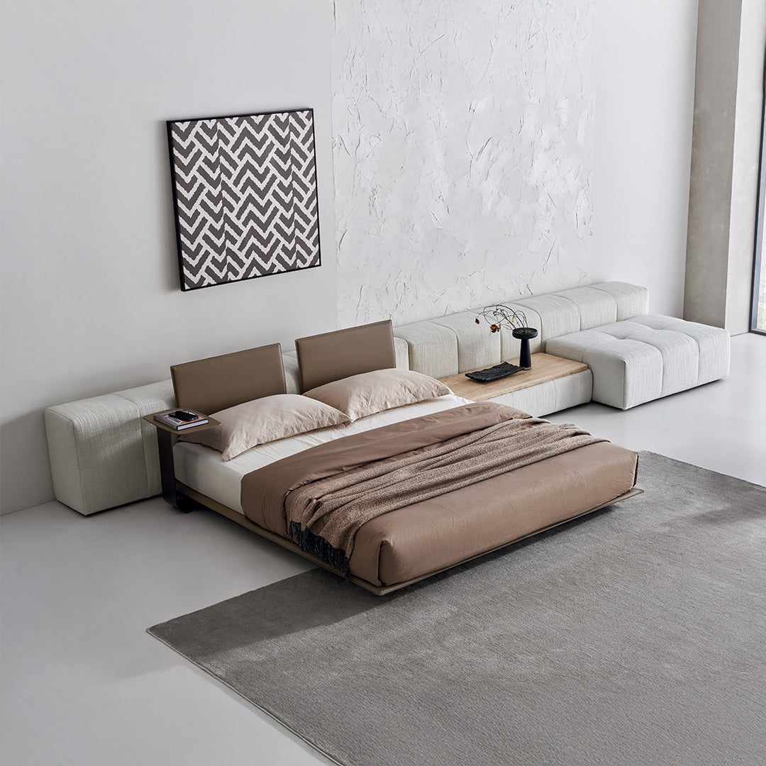 Puzzle Suspended Bed Base with 2 backrest - SF080 -  Bedsteads - ebarza Furniture UAE | Shop Modern Furniture in Abu Dhabi & Dubai - مفروشات ايبازرا في الامارات | تسوق اثاث عصري وديكورات مميزة في دبي وابوظبي