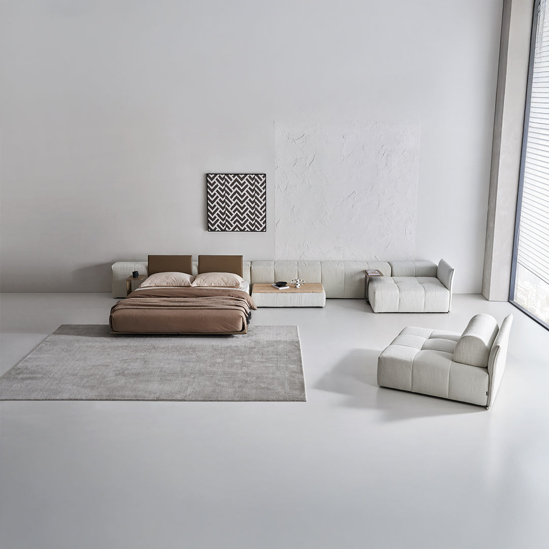 Puzzle Suspended Bed Base with 2 backrest - SF080 -  Bedsteads - ebarza Furniture UAE | Shop Modern Furniture in Abu Dhabi & Dubai - مفروشات ايبازرا في الامارات | تسوق اثاث عصري وديكورات مميزة في دبي وابوظبي