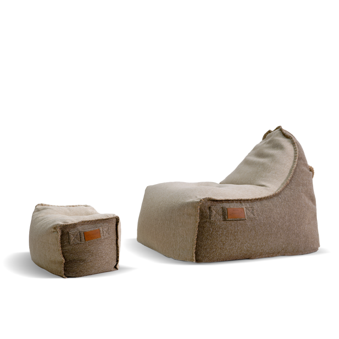 Pre-order 85 Days Delivery Olefin Beige Sunproof 100% Bean Bag With Ottoman 323-BB / 296-BB - Bean Bag - ebarza Furniture UAE | Shop Modern Furniture in Abu Dhabi & Dubai - مفروشات ايبازرا في الامارات | تسوق اثاث عصري وديكورات مميزة في دبي وابوظبي