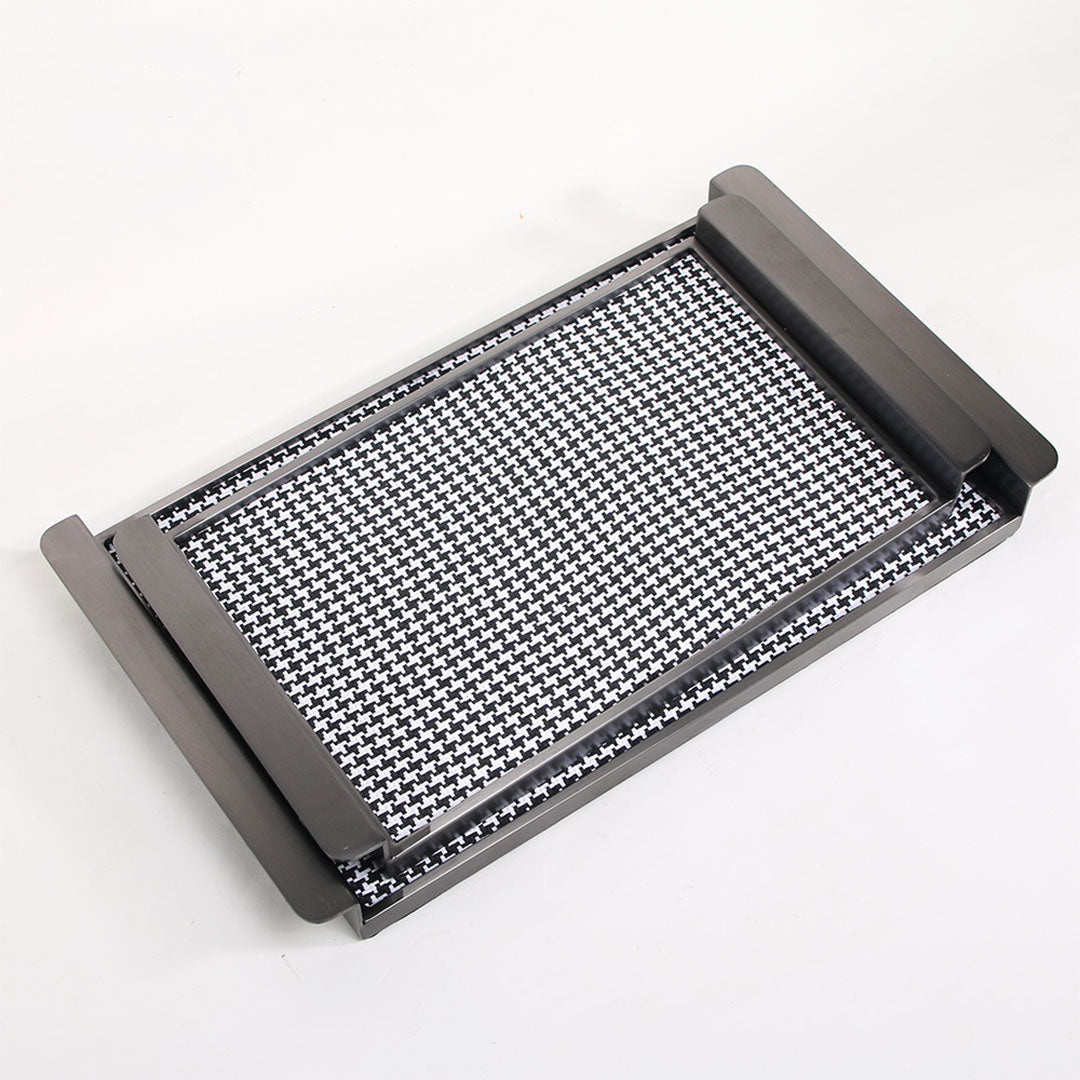 Rectangular Weaven Leather Tray-L - KC4019BL - Home Decor Figurines - ebarza Furniture UAE | Shop Modern Furniture in Abu Dhabi & Dubai - مفروشات ايبازرا في الامارات | تسوق اثاث عصري وديكورات مميزة في دبي وابوظبي