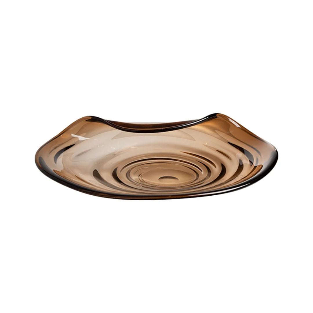 Rolled Large Plate-Brown FB-E23038 - Bowls - ebarza Furniture UAE | Shop Modern Furniture in Abu Dhabi & Dubai - مفروشات ايبازرا في الامارات | تسوق اثاث عصري وديكورات مميزة في دبي وابوظبي