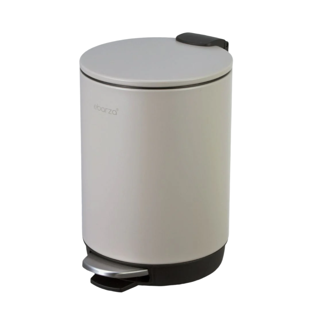 Round High Basement Step Trash Can - 10171P-PP-3L - Gray - Bathroom Accessories - ebarza Furniture UAE | Shop Modern Furniture in Abu Dhabi & Dubai - مفروشات ايبازرا في الامارات | تسوق اثاث عصري وديكورات مميزة في دبي وابوظبي