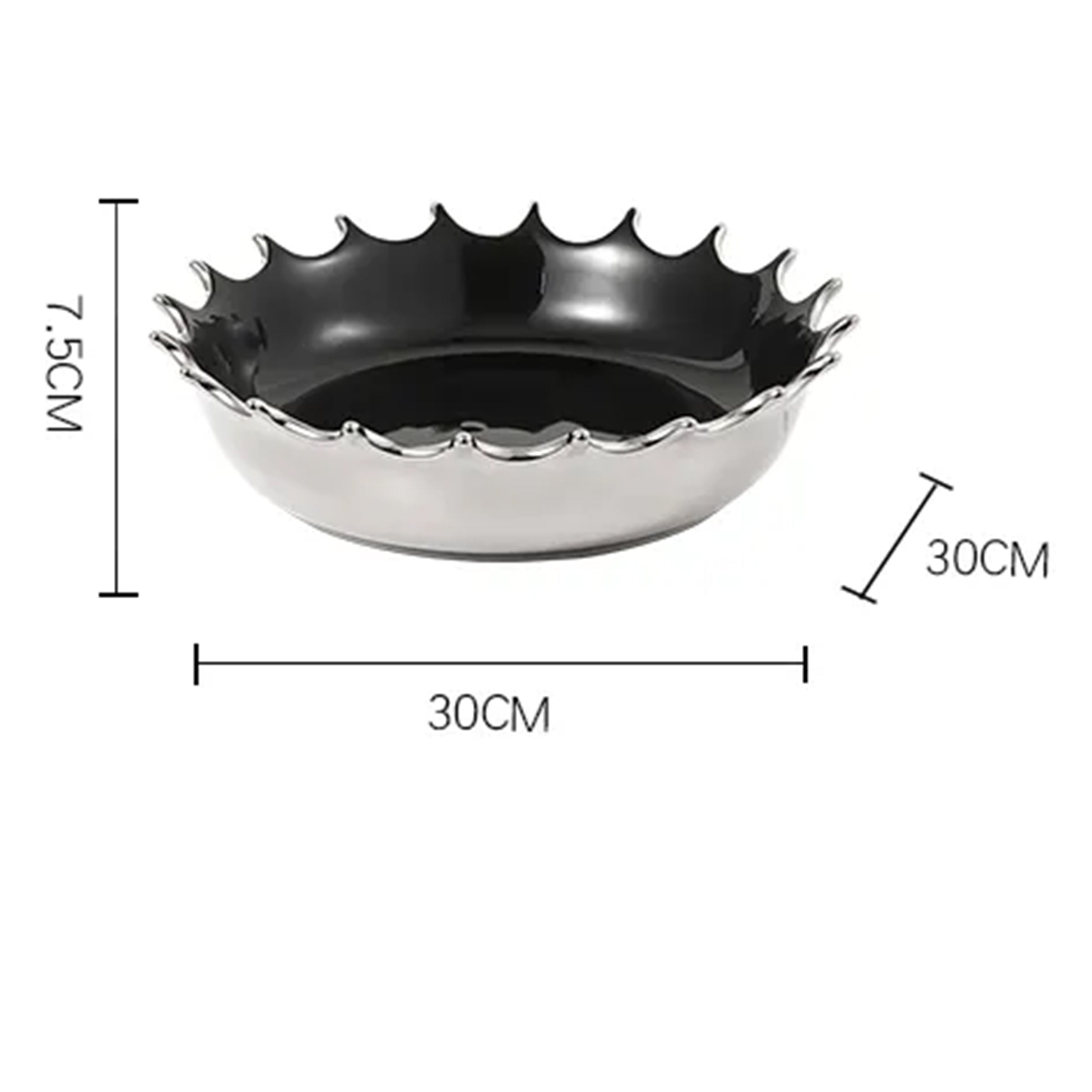 Chrome Look Ceramic Decorative Bowl FD-D22147 -  Bowls - ebarza Furniture UAE | Shop Modern Furniture in Abu Dhabi & Dubai - مفروشات ايبازرا في الامارات | تسوق اثاث عصري وديكورات مميزة في دبي وابوظبي