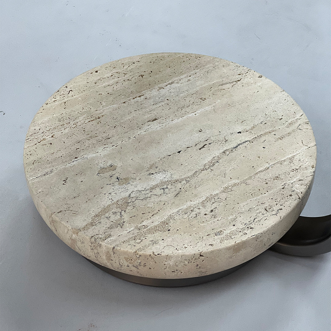 Saddle Leather Side Table JK-D148 - Side Tables - ebarza Furniture UAE | Shop Modern Furniture in Abu Dhabi & Dubai - مفروشات ايبازرا في الامارات | تسوق اثاث عصري وديكورات مميزة في دبي وابوظبي