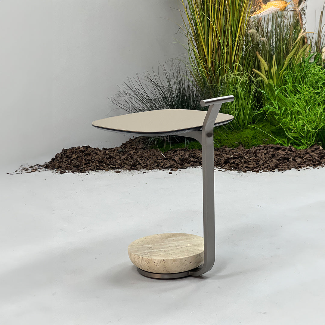 Saddle Leather Side Table JK-D148 - Side Tables - ebarza Furniture UAE | Shop Modern Furniture in Abu Dhabi & Dubai - مفروشات ايبازرا في الامارات | تسوق اثاث عصري وديكورات مميزة في دبي وابوظبي