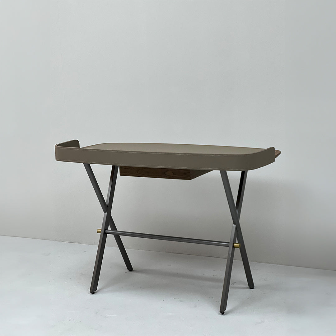 Saddle Leather Desk JK-J13 - Office Desks - ebarza Furniture UAE | Shop Modern Furniture in Abu Dhabi & Dubai - مفروشات ايبازرا في الامارات | تسوق اثاث عصري وديكورات مميزة في دبي وابوظبي