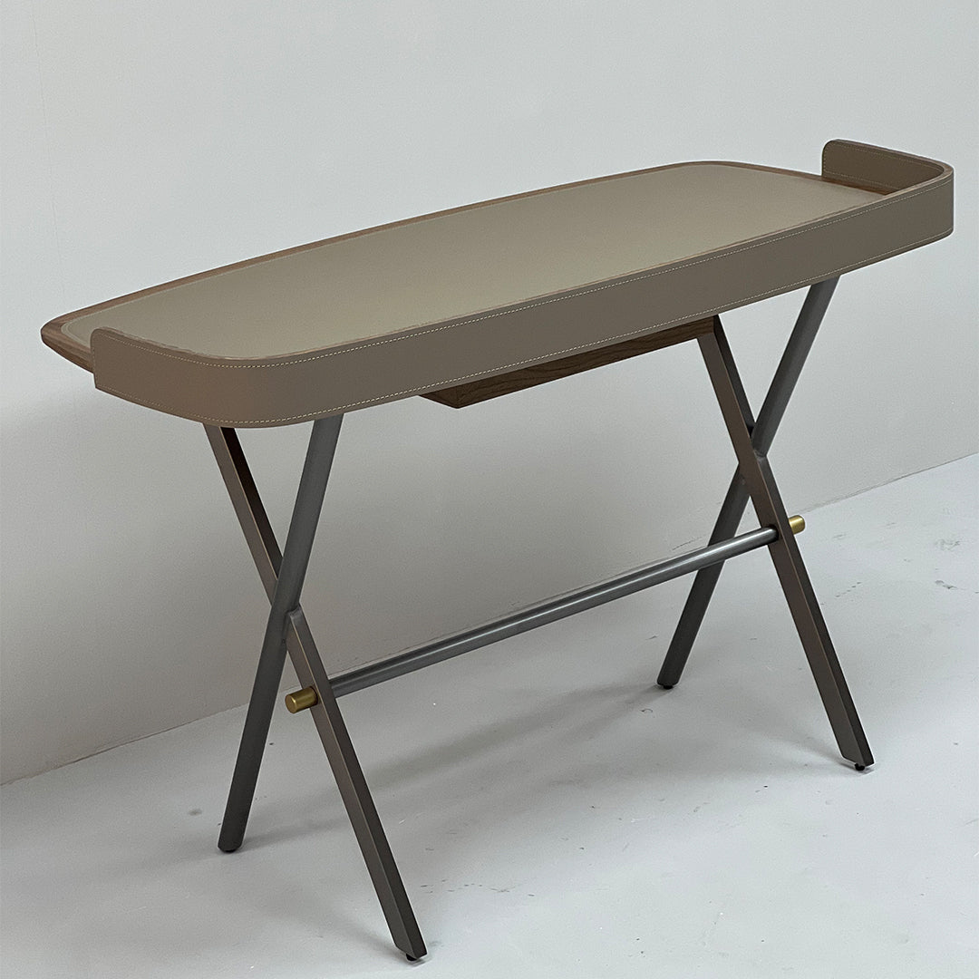 Saddle Leather Desk JK-J13 - Office Desks - ebarza Furniture UAE | Shop Modern Furniture in Abu Dhabi & Dubai - مفروشات ايبازرا في الامارات | تسوق اثاث عصري وديكورات مميزة في دبي وابوظبي