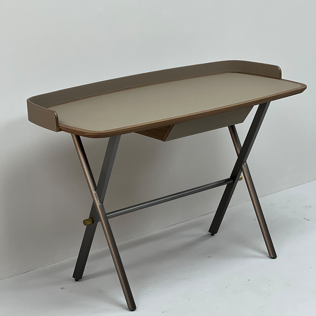 Saddle Leather Desk JK-J13 - Office Desks - ebarza Furniture UAE | Shop Modern Furniture in Abu Dhabi & Dubai - مفروشات ايبازرا في الامارات | تسوق اثاث عصري وديكورات مميزة في دبي وابوظبي