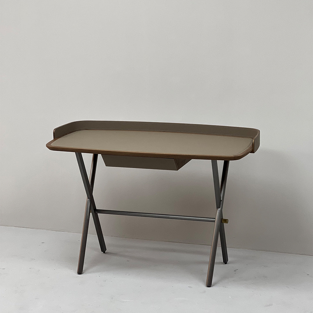 Saddle Leather Desk JK-J13 - Office Desks - ebarza Furniture UAE | Shop Modern Furniture in Abu Dhabi & Dubai - مفروشات ايبازرا في الامارات | تسوق اثاث عصري وديكورات مميزة في دبي وابوظبي