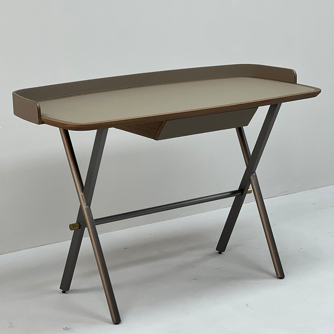Saddle Leather Desk JK-J13 - Office Desks - ebarza Furniture UAE | Shop Modern Furniture in Abu Dhabi & Dubai - مفروشات ايبازرا في الامارات | تسوق اثاث عصري وديكورات مميزة في دبي وابوظبي