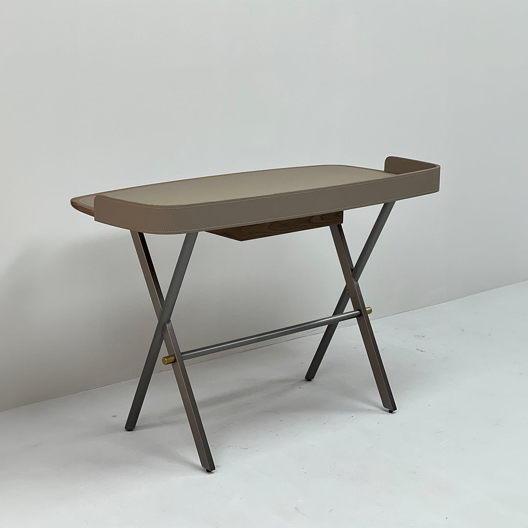 Saddle Leather Desk JK-J13 - Office Desks - ebarza Furniture UAE | Shop Modern Furniture in Abu Dhabi & Dubai - مفروشات ايبازرا في الامارات | تسوق اثاث عصري وديكورات مميزة في دبي وابوظبي