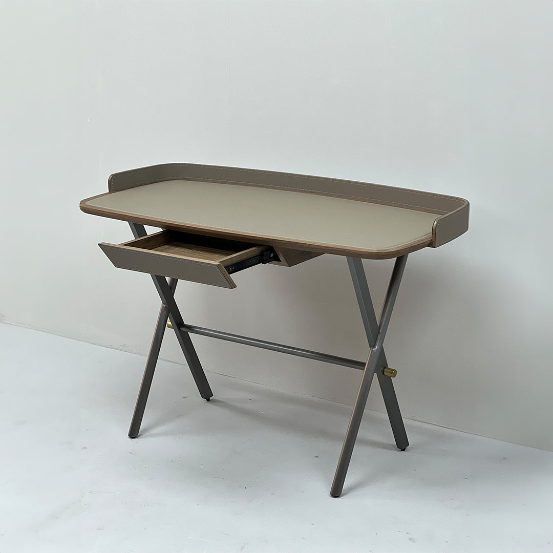 Saddle Leather Desk JK-J13 - Office Desks - ebarza Furniture UAE | Shop Modern Furniture in Abu Dhabi & Dubai - مفروشات ايبازرا في الامارات | تسوق اثاث عصري وديكورات مميزة في دبي وابوظبي