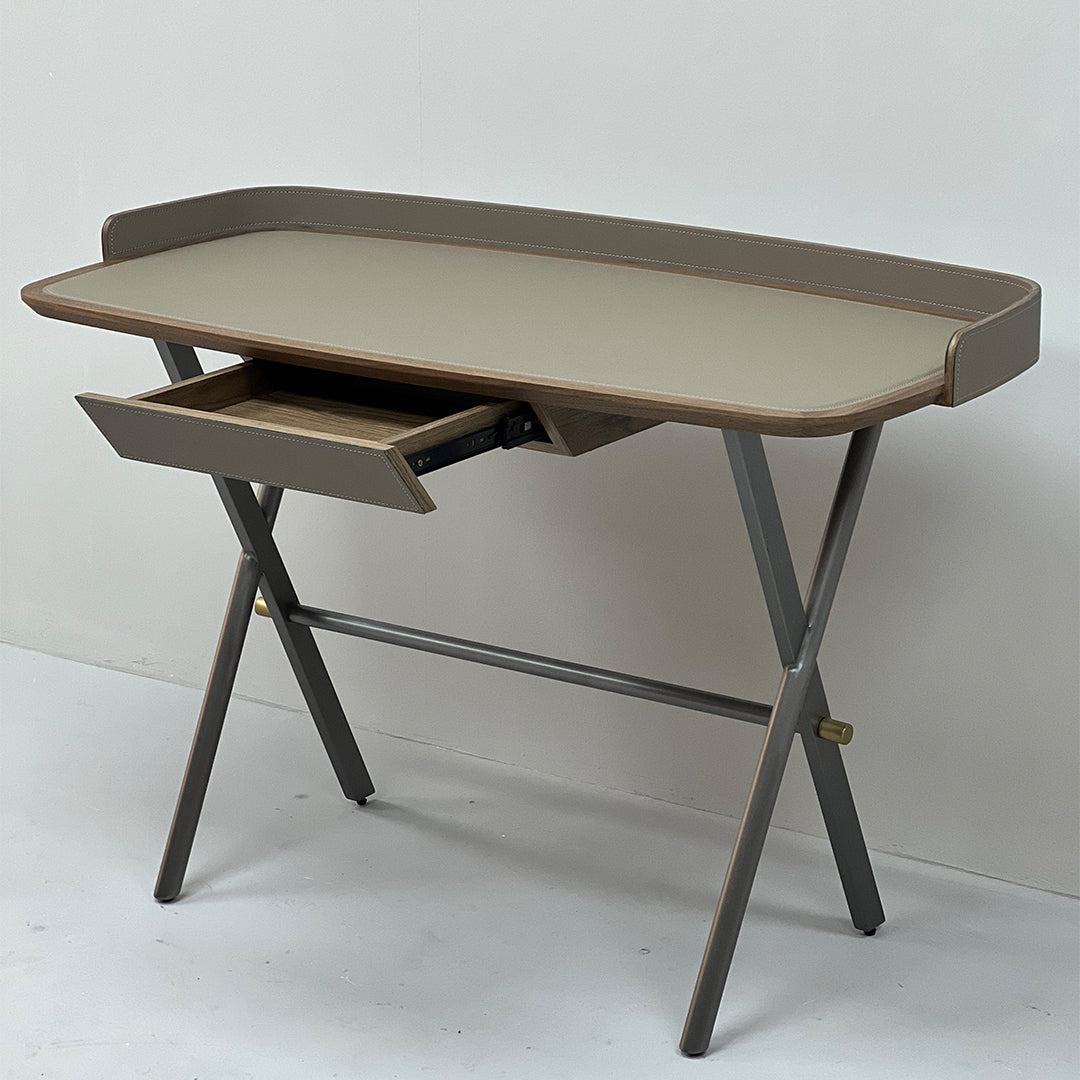 Saddle Leather Desk JK-J13 - Office Desks - ebarza Furniture UAE | Shop Modern Furniture in Abu Dhabi & Dubai - مفروشات ايبازرا في الامارات | تسوق اثاث عصري وديكورات مميزة في دبي وابوظبي
