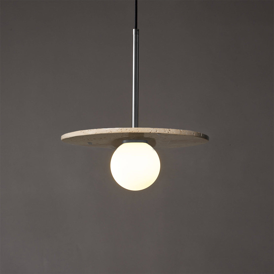 Travertine Marble Pendant Lamp 7703S1-GB - Pendant Lamps - ebarza Furniture UAE | Shop Modern Furniture in Abu Dhabi & Dubai - مفروشات ايبازرا في الامارات | تسوق اثاث عصري وديكورات مميزة في دبي وابوظبي