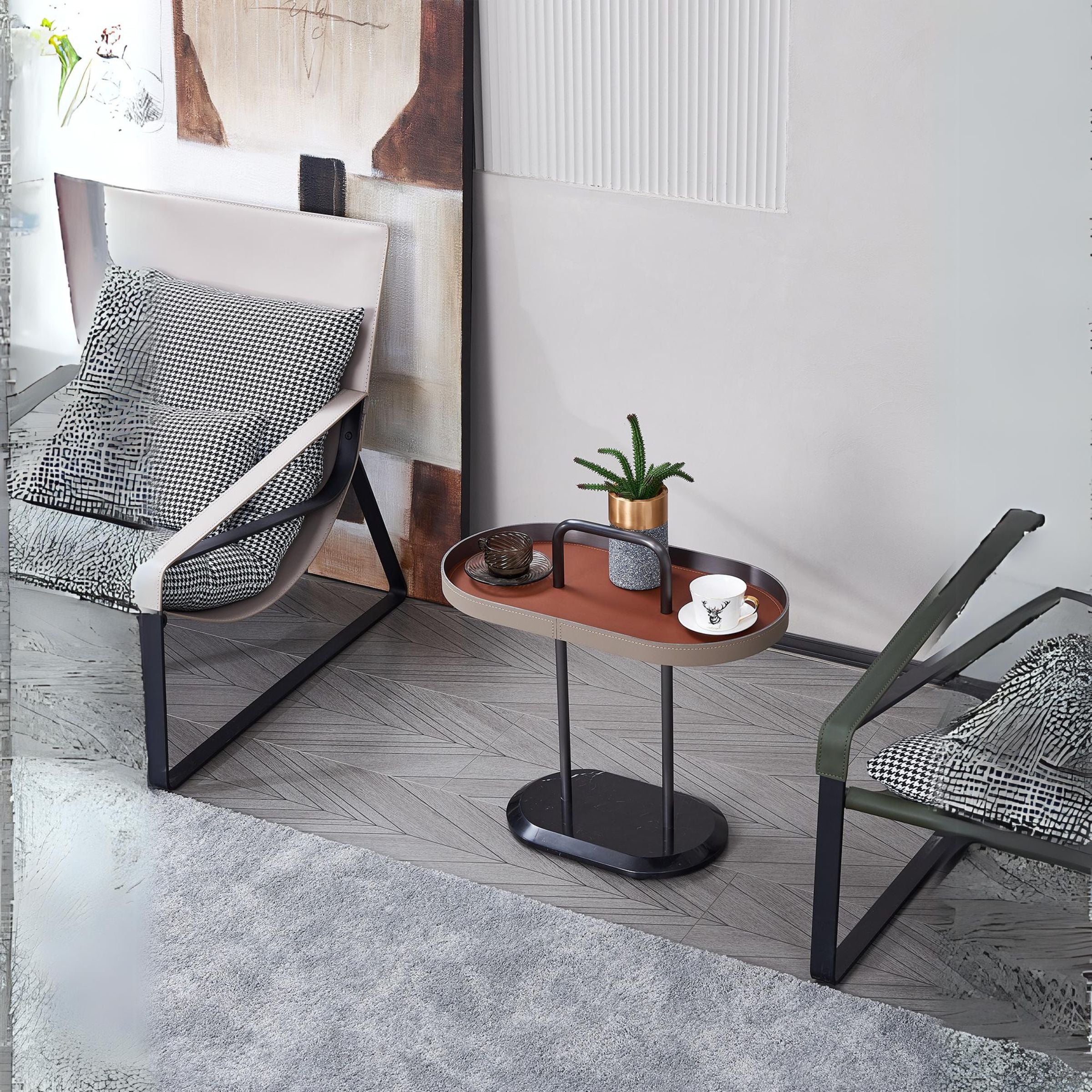 Geometric Round Bistro Side Table MLL-D114 - Side Tables - ebarza Furniture UAE | Shop Modern Furniture in Abu Dhabi & Dubai - مفروشات ايبازرا في الامارات | تسوق اثاث عصري وديكورات مميزة في دبي وابوظبي