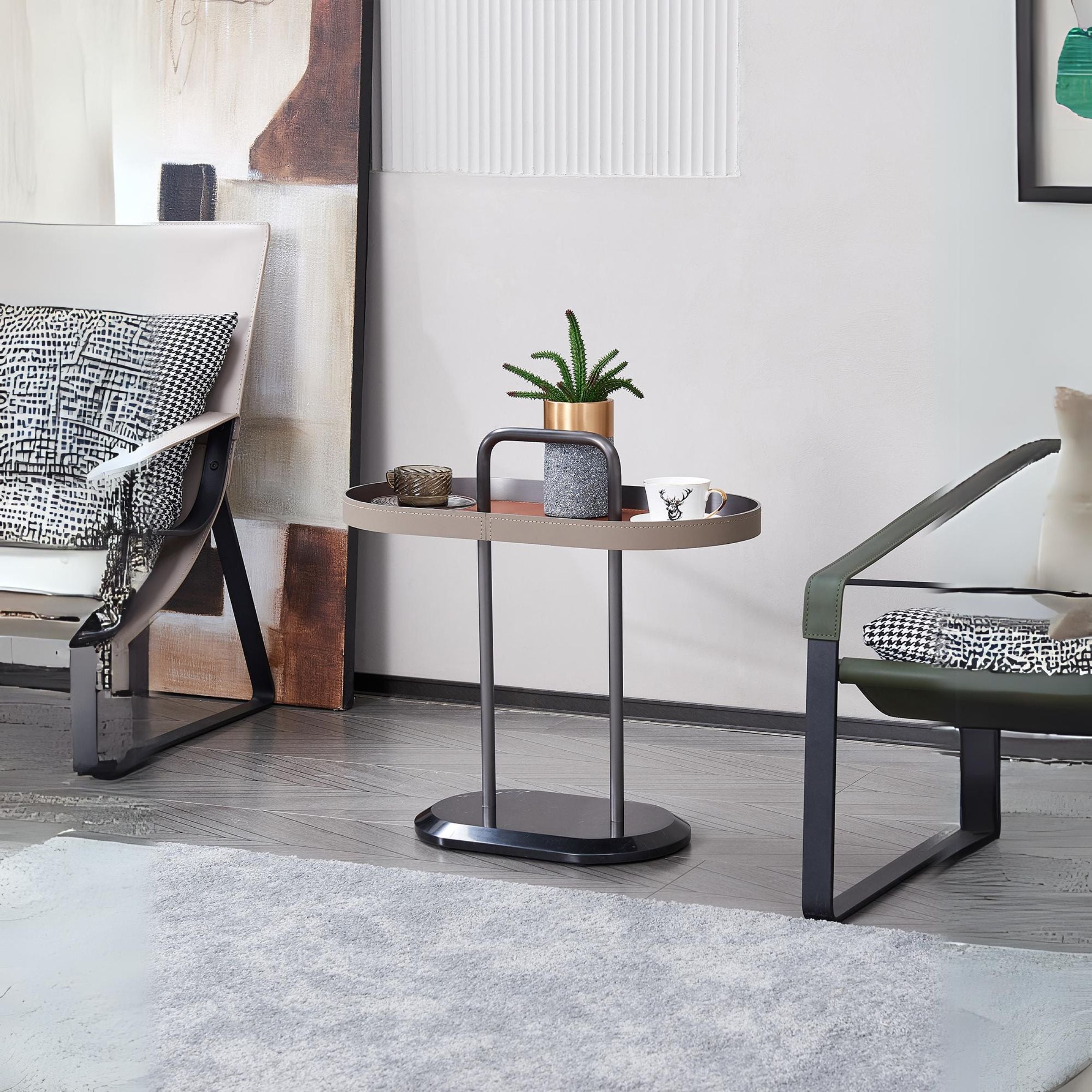 Geometric Round Bistro Side Table MLL-D114 - Side Tables - ebarza Furniture UAE | Shop Modern Furniture in Abu Dhabi & Dubai - مفروشات ايبازرا في الامارات | تسوق اثاث عصري وديكورات مميزة في دبي وابوظبي