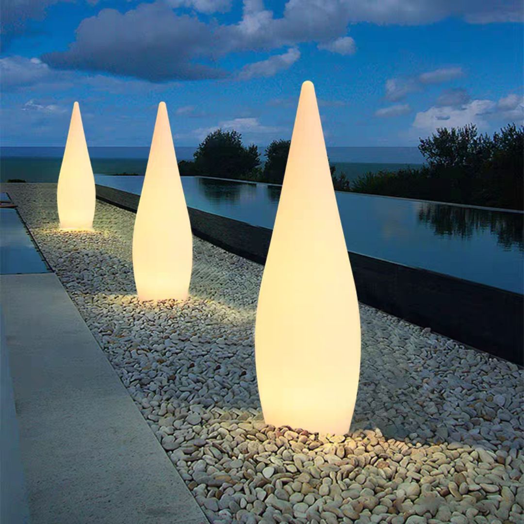 Soft Drop Resin outdoor Floor Light HTD-2435 - Floor Lamps - ebarza Furniture UAE | Shop Modern Furniture in Abu Dhabi & Dubai - مفروشات ايبازرا في الامارات | تسوق اثاث عصري وديكورات مميزة في دبي وابوظبي
