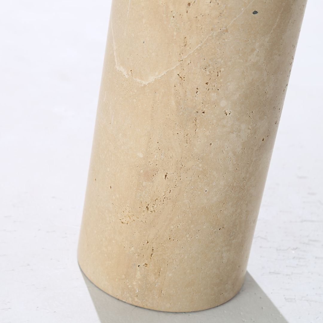 Solid Travatine Side Table ST8699-32-NEW -  Side Tables - ebarza Furniture UAE | Shop Modern Furniture in Abu Dhabi & Dubai - مفروشات ايبازرا في الامارات | تسوق اثاث عصري وديكورات مميزة في دبي وابوظبي