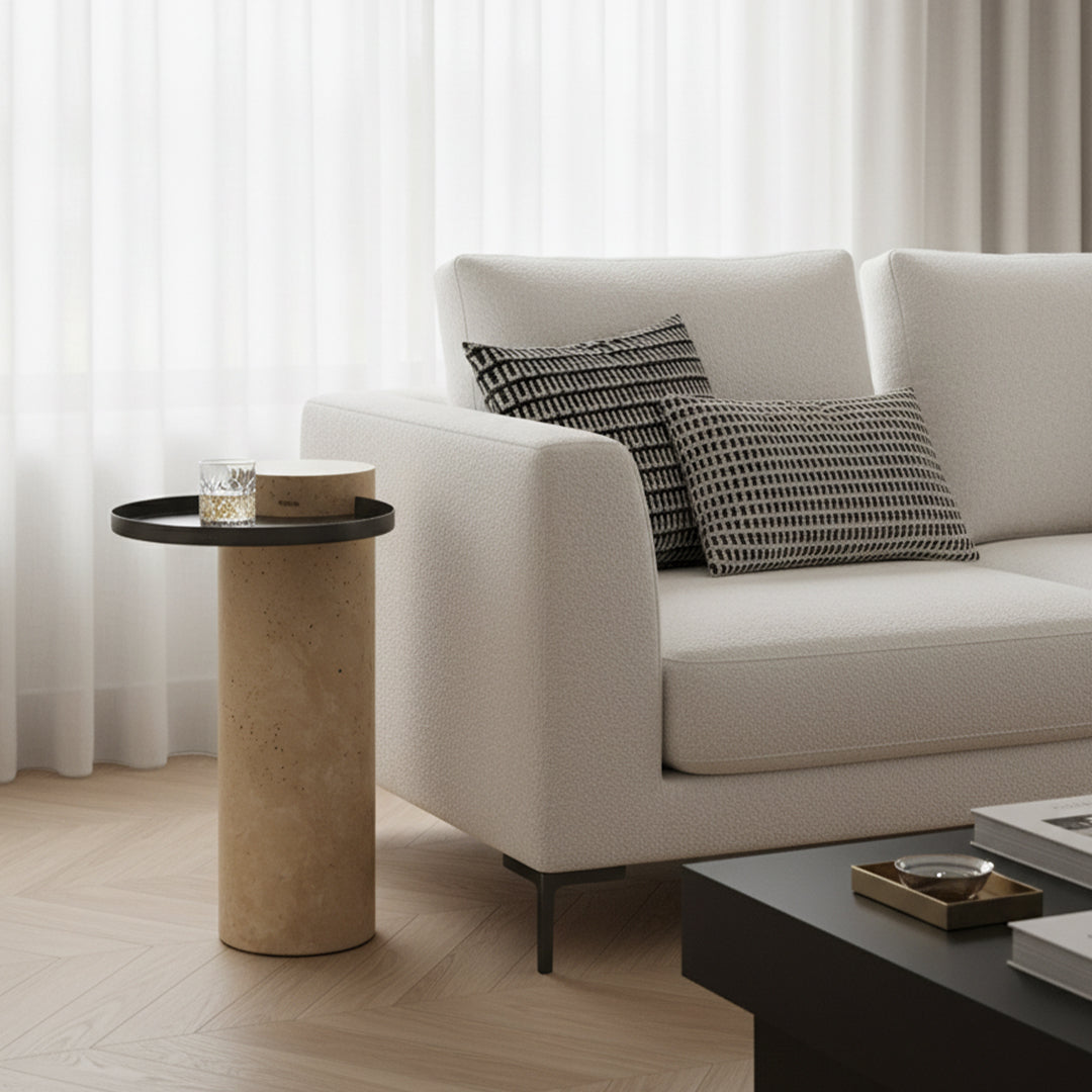 Solid Travatine Side Table ST8699-32-NEW