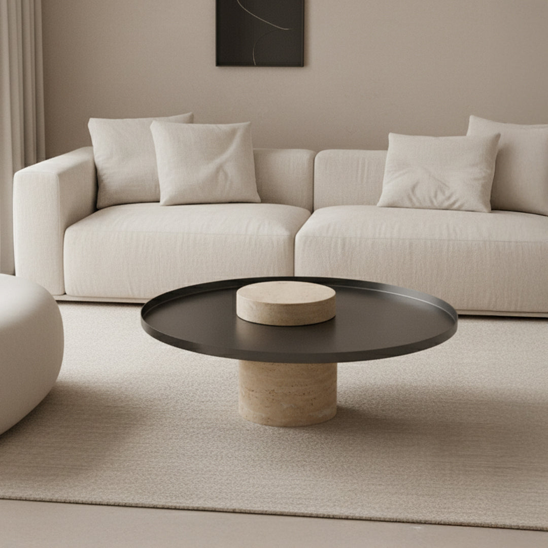 Solid Travatine Side Table ST8699-70-NEW