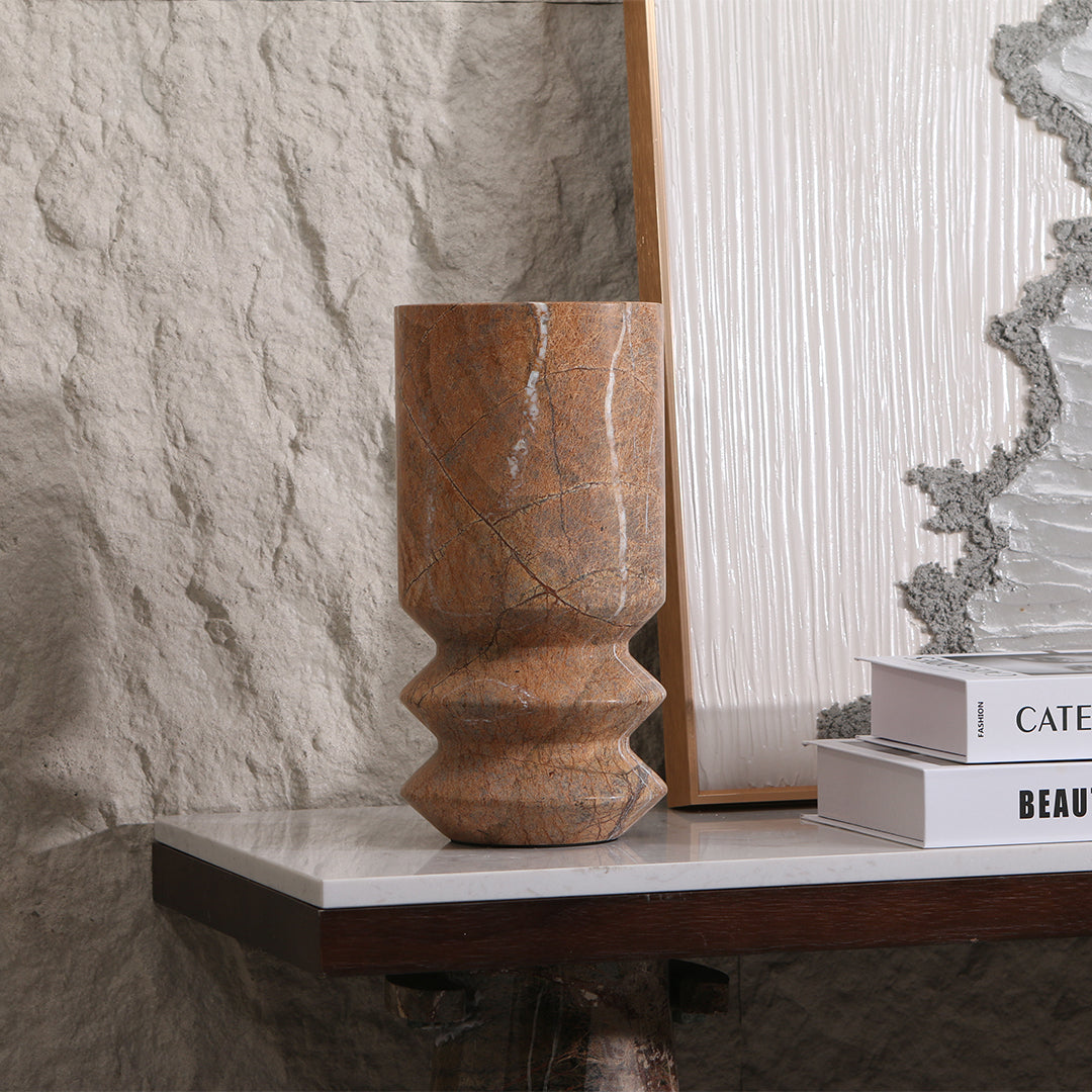 Stone Vase-L KB3017AL - Vases - ebarza Furniture UAE | Shop Modern Furniture in Abu Dhabi & Dubai - مفروشات ايبازرا في الامارات | تسوق اثاث عصري وديكورات مميزة في دبي وابوظبي