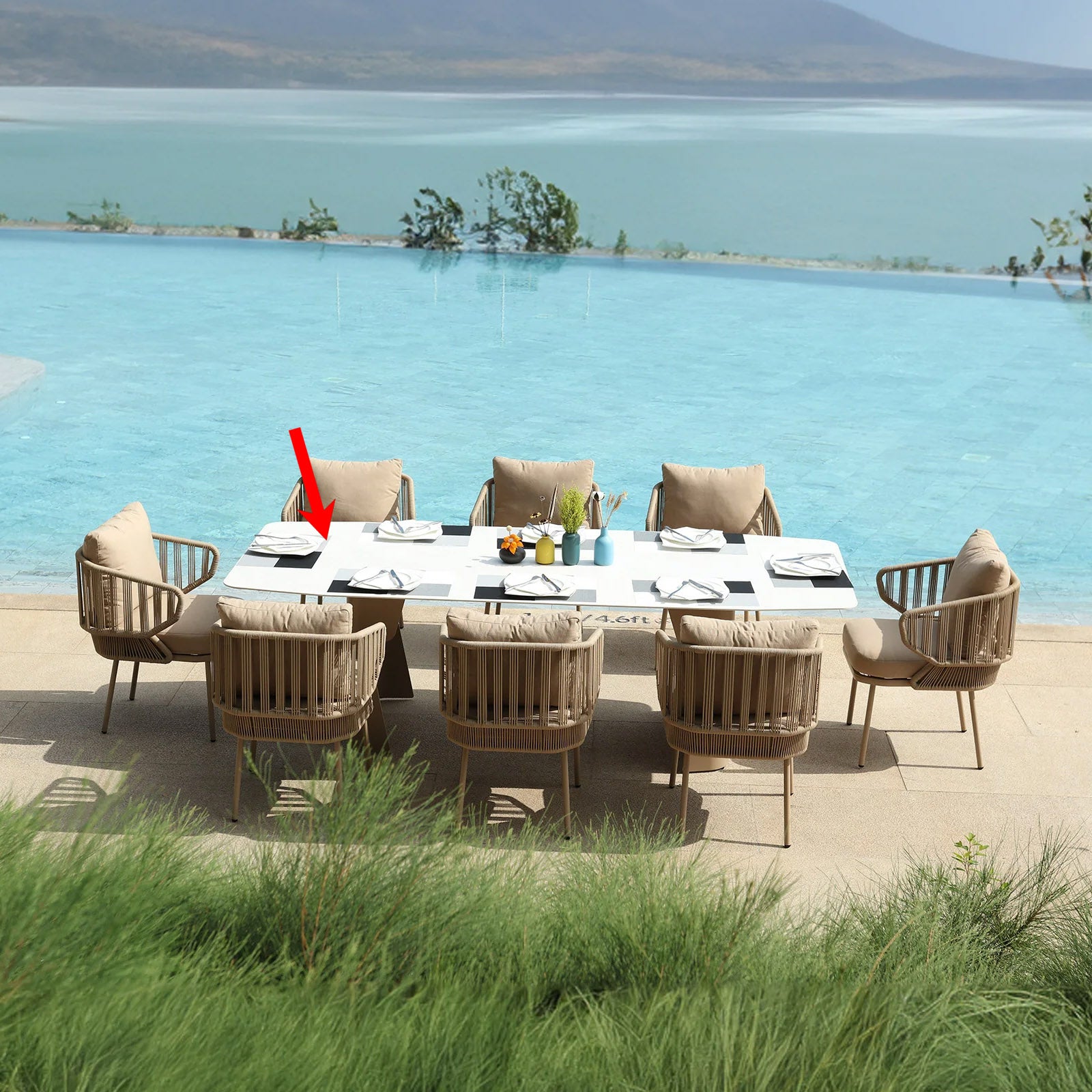 Embrace Rectangular Outdoor Dining Table MYX-DT1020 -  Outdoor Tables - ebarza Furniture UAE | Shop Modern Furniture in Abu Dhabi & Dubai - مفروشات ايبازرا في الامارات | تسوق اثاث عصري وديكورات مميزة في دبي وابوظبي