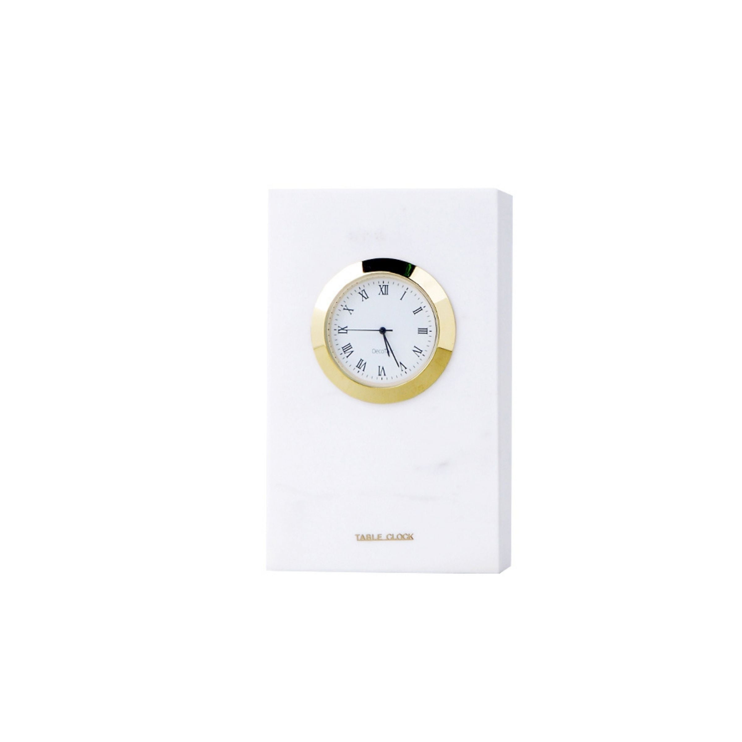 Jazz White Marble Small Desk Clock TCA880 - Clocks - ebarza Furniture UAE | Shop Modern Furniture in Abu Dhabi & Dubai - مفروشات ايبازرا في الامارات | تسوق اثاث عصري وديكورات مميزة في دبي وابوظبي