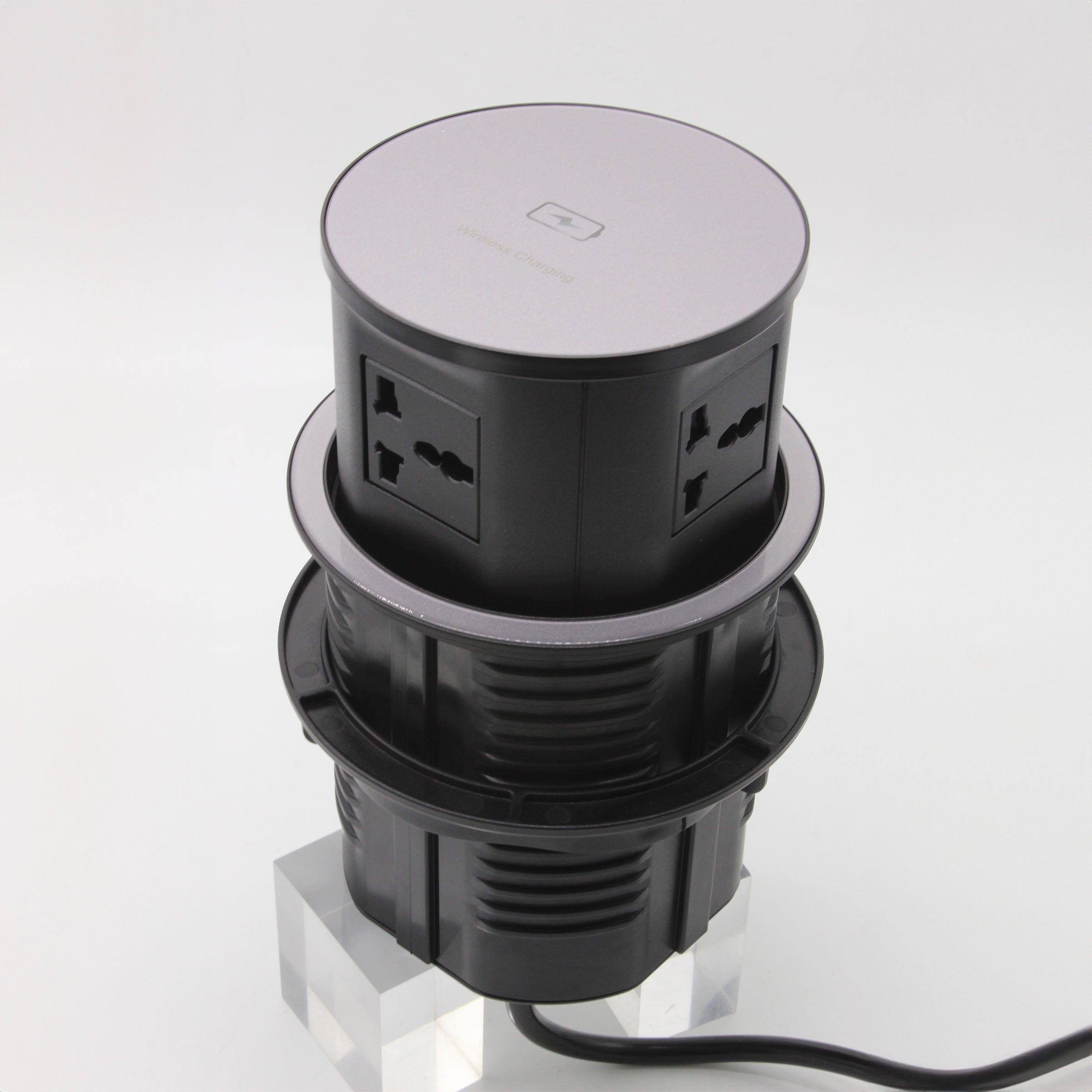 Tempered Glass Pop Up Socket JXB-015A - Smart Sockets - ebarza Furniture UAE | Shop Modern Furniture in Abu Dhabi & Dubai - مفروشات ايبازرا في الامارات | تسوق اثاث عصري وديكورات مميزة في دبي وابوظبي