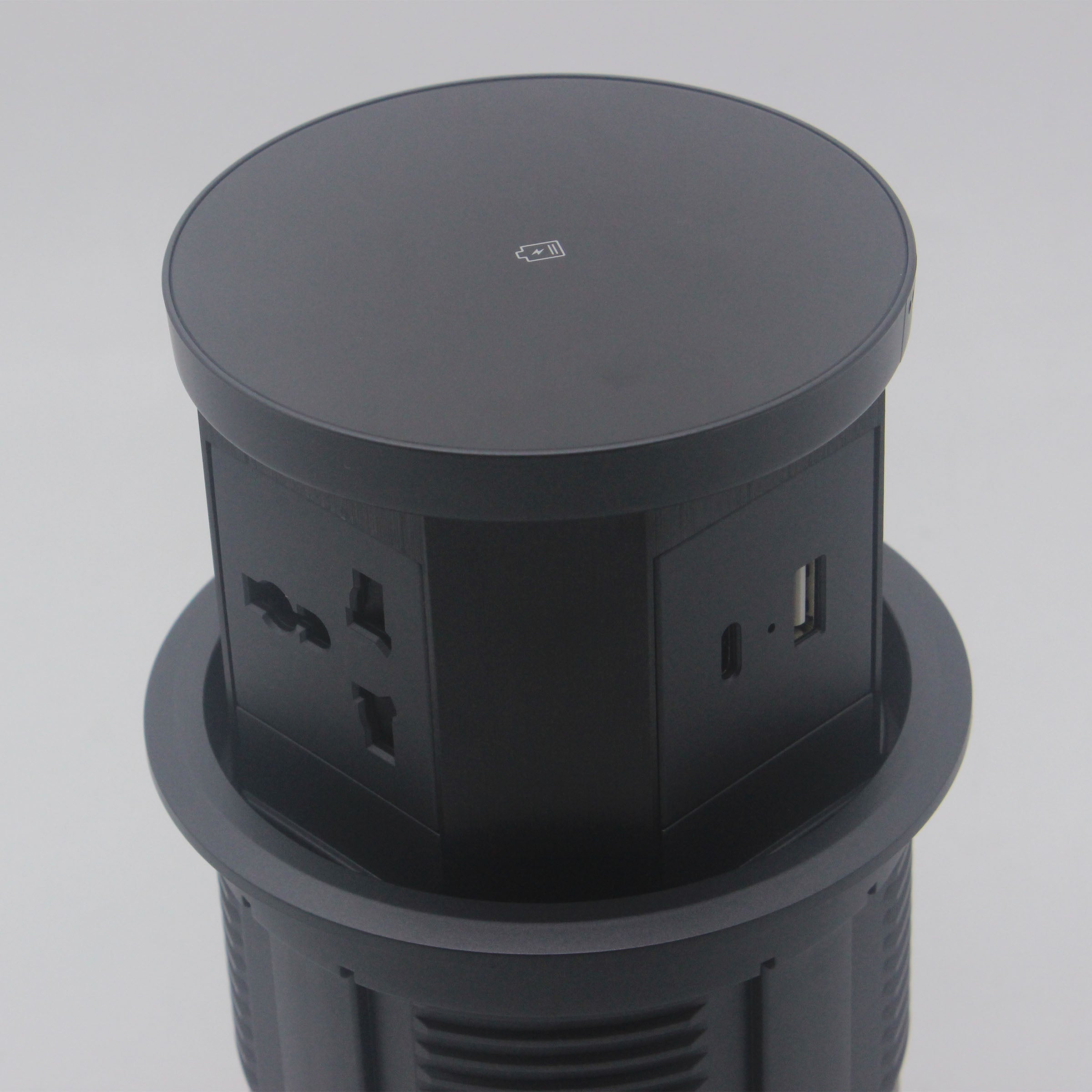 Tempered Glass Pop Up Socket JXB-015B - Smart Sockets - ebarza Furniture UAE | Shop Modern Furniture in Abu Dhabi & Dubai - مفروشات ايبازرا في الامارات | تسوق اثاث عصري وديكورات مميزة في دبي وابوظبي