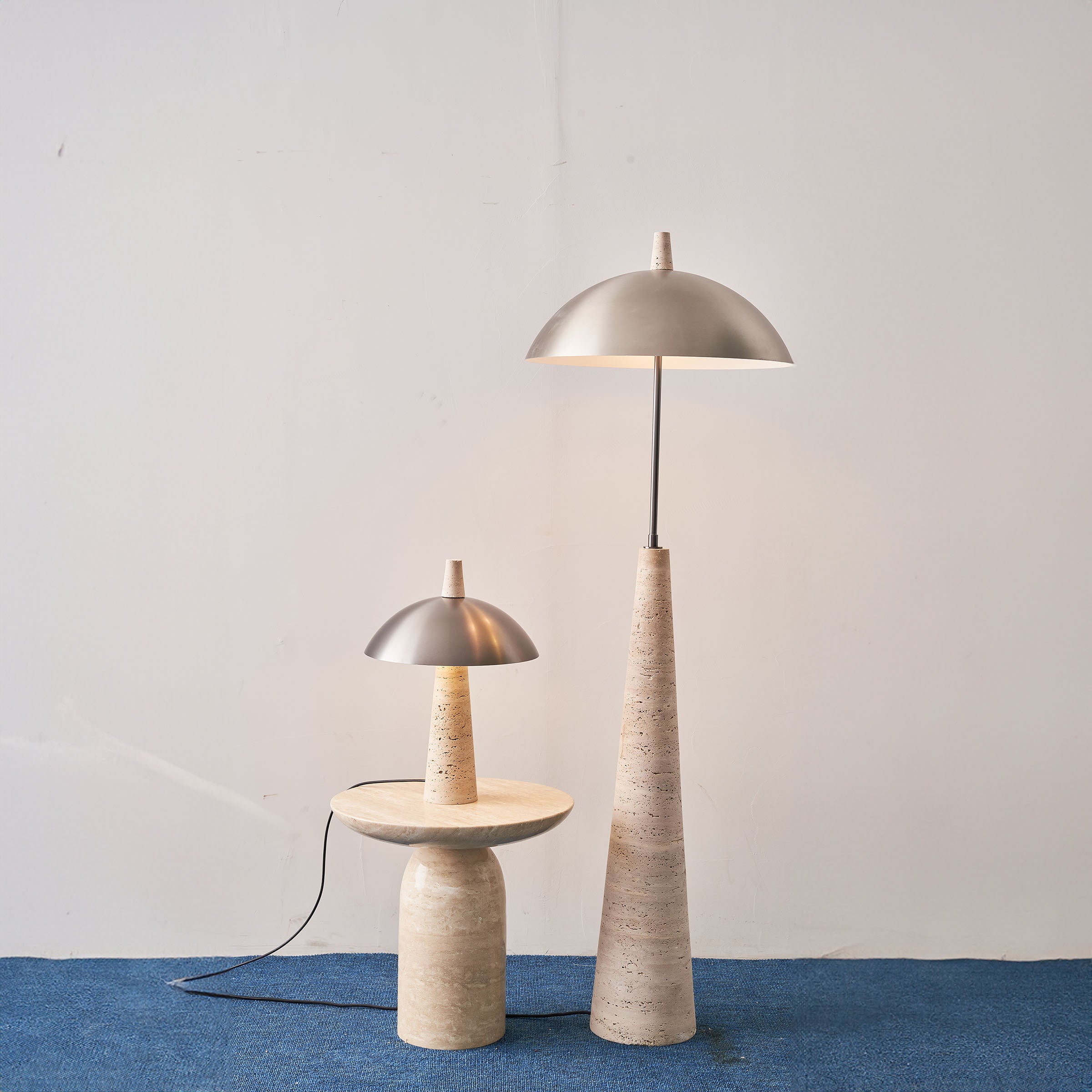 Natural Travertine Floor Lamp JA-015F - Floor Lamps - ebarza Furniture UAE | Shop Modern Furniture in Abu Dhabi & Dubai - مفروشات ايبازرا في الامارات | تسوق اثاث عصري وديكورات مميزة في دبي وابوظبي