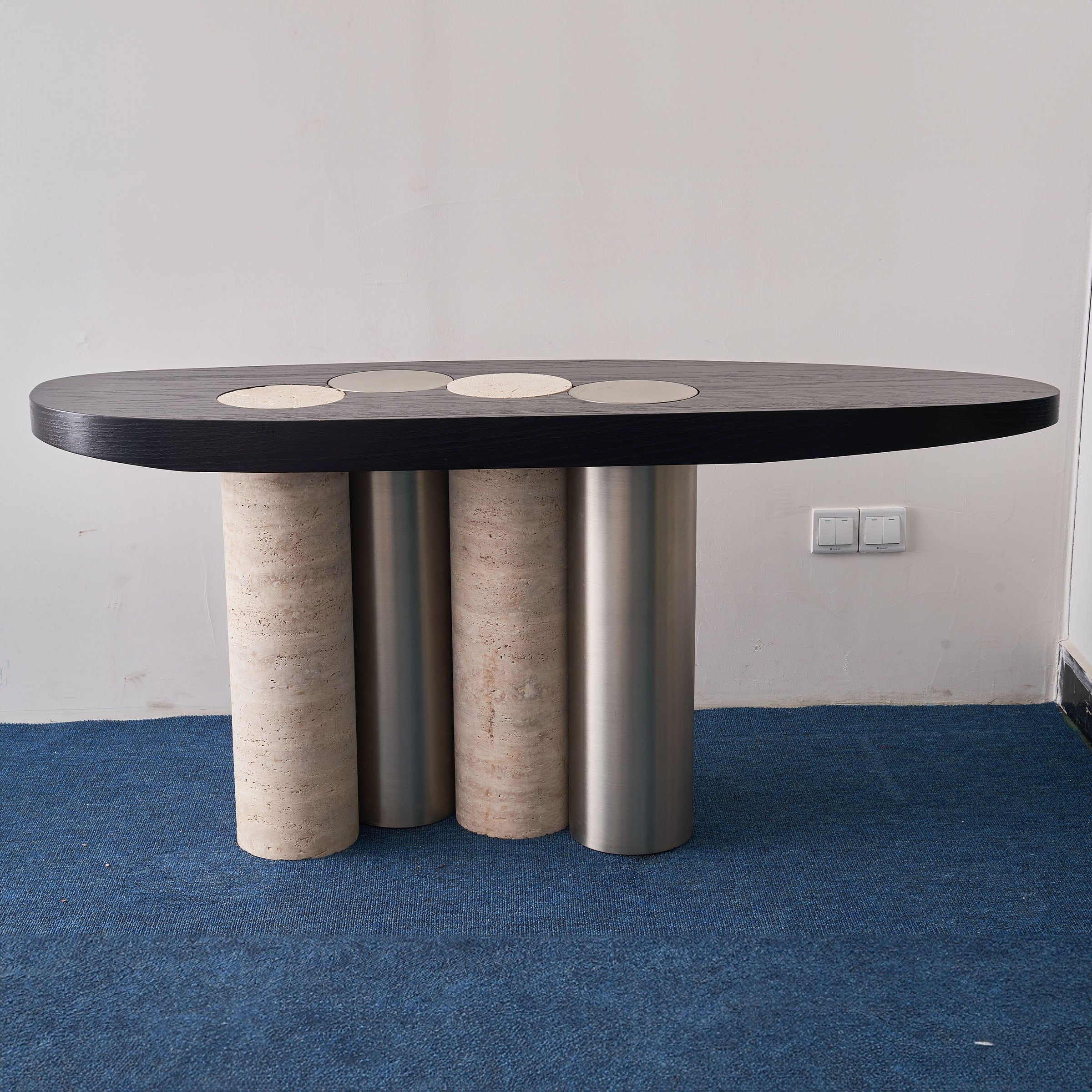 Travertine Console Table JA016 - Consoles - ebarza Furniture UAE | Shop Modern Furniture in Abu Dhabi & Dubai - مفروشات ايبازرا في الامارات | تسوق اثاث عصري وديكورات مميزة في دبي وابوظبي