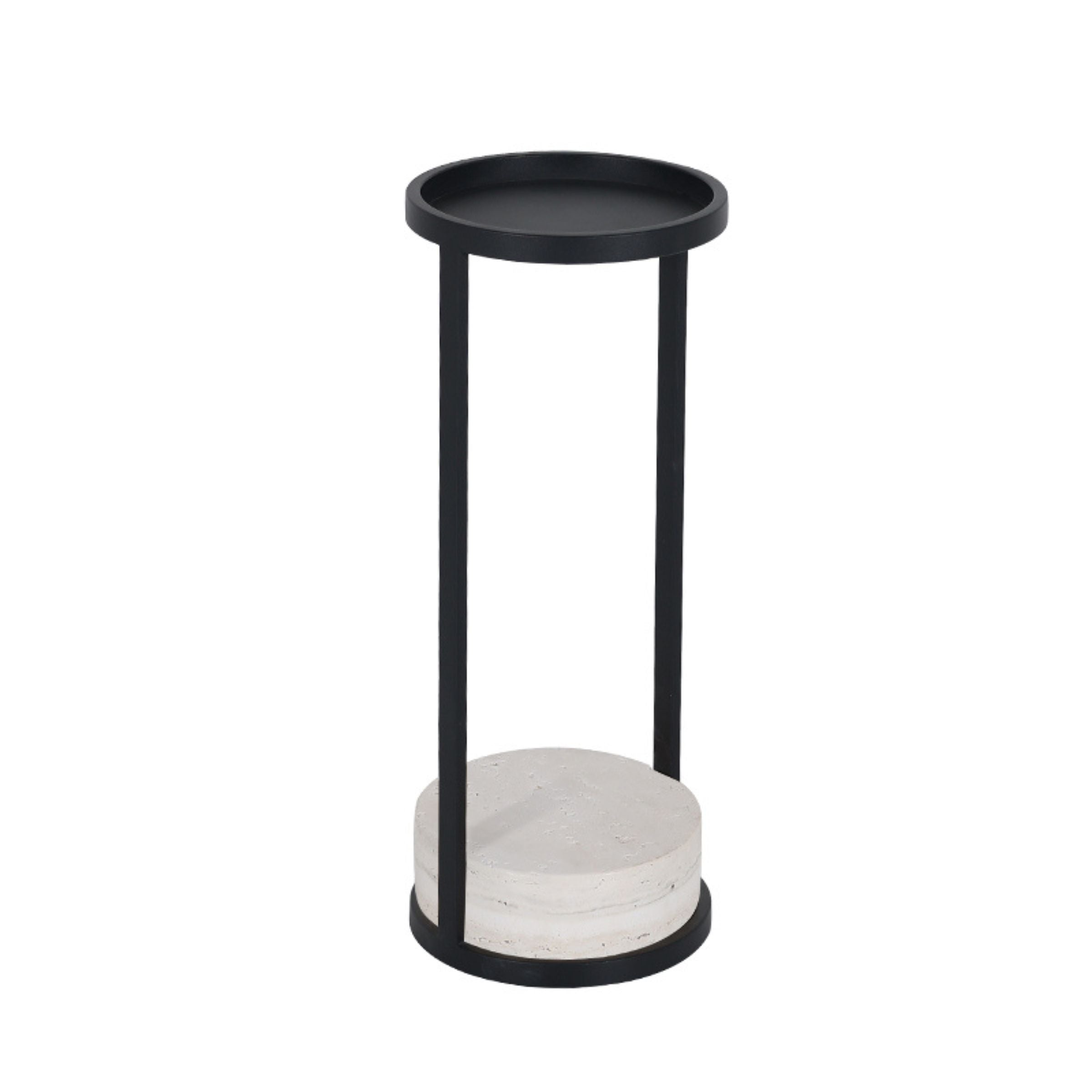 Travertine Marble Side Table MO-576/ BP576 - Side Tables - ebarza Furniture UAE | Shop Modern Furniture in Abu Dhabi & Dubai - مفروشات ايبازرا في الامارات | تسوق اثاث عصري وديكورات مميزة في دبي وابوظبي
