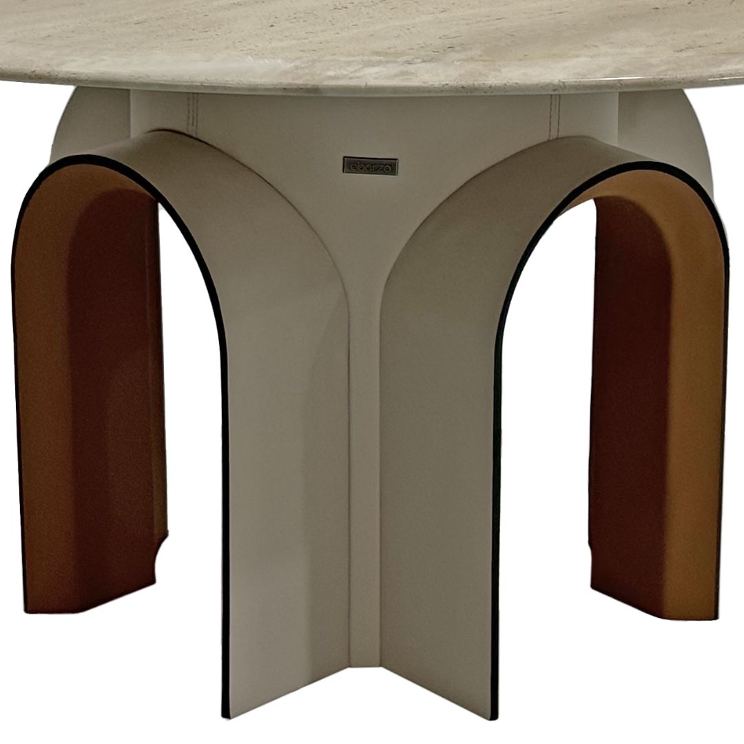 Pre-order 35 Days Delivery Travertine Stone Dining Table DT-A232 - Dining Tables - ebarza Furniture UAE | Shop Modern Furniture in Abu Dhabi & Dubai - مفروشات ايبازرا في الامارات | تسوق اثاث عصري وديكورات مميزة في دبي وابوظبي