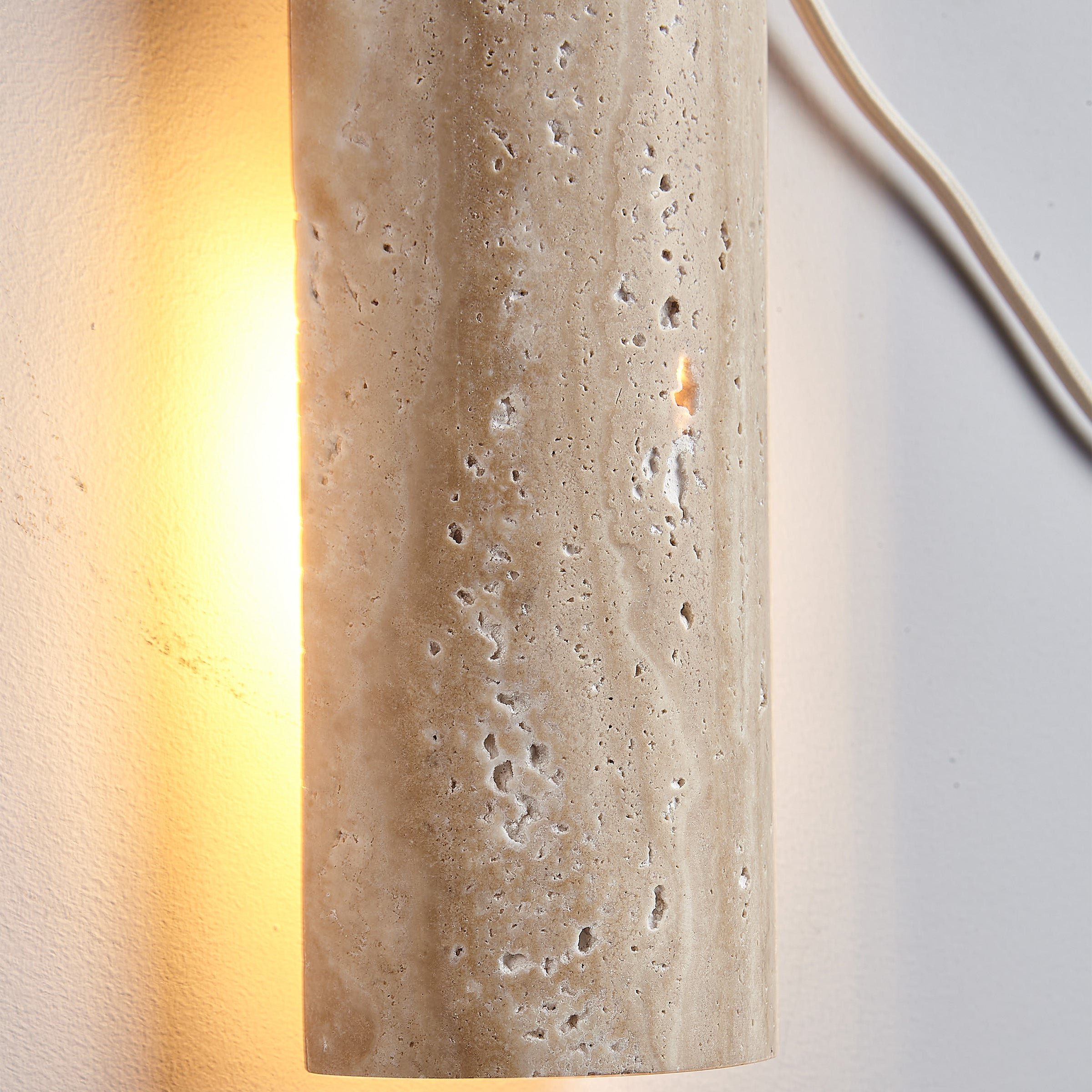 Beige Natural Travertine Marble Wall Lamp 60007-1W - Wall Lamps - ebarza Furniture UAE | Shop Modern Furniture in Abu Dhabi & Dubai - مفروشات ايبازرا في الامارات | تسوق اثاث عصري وديكورات مميزة في دبي وابوظبي