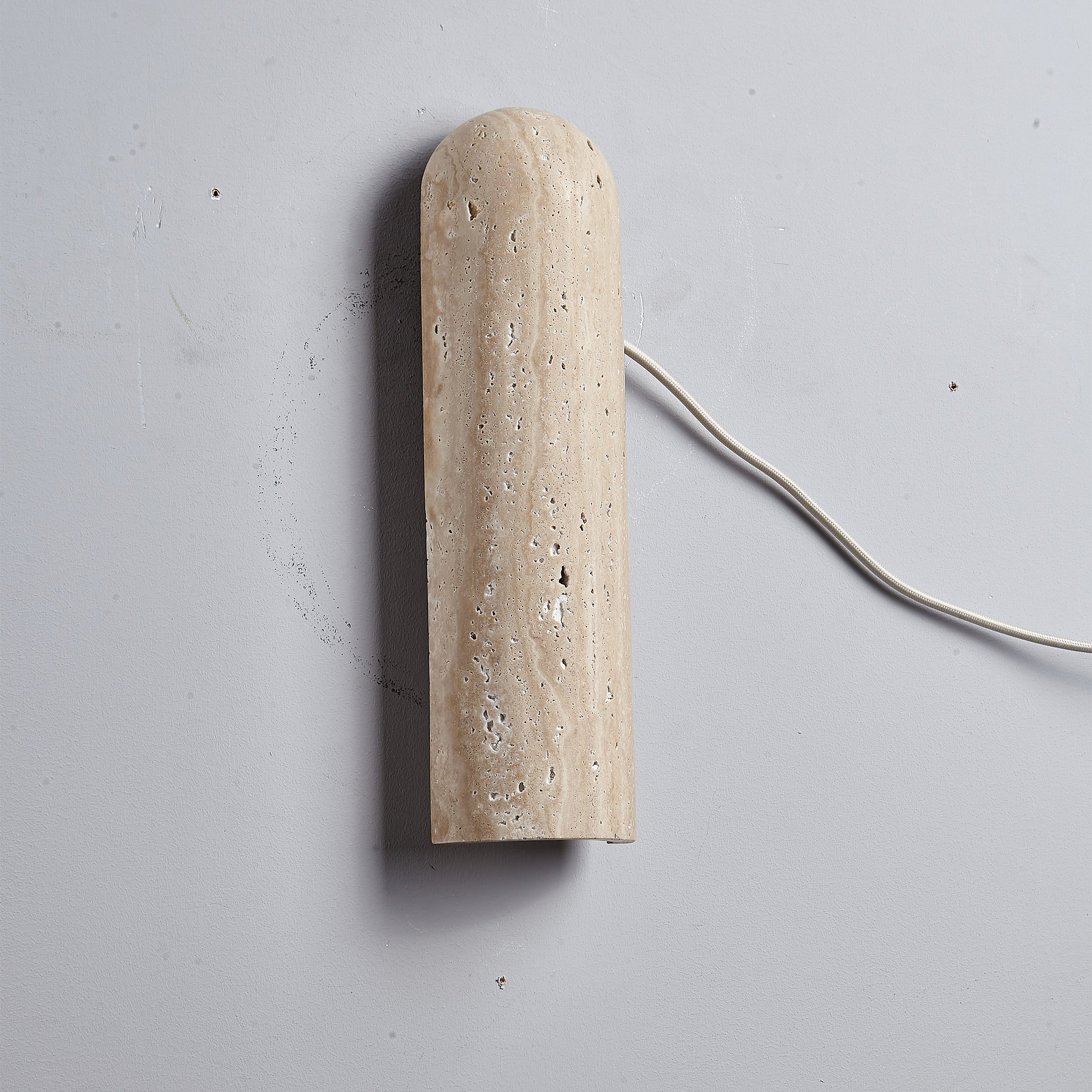 Beige Natural Travertine Marble Wall Lamp 60007-1W - Wall Lamps - ebarza Furniture UAE | Shop Modern Furniture in Abu Dhabi & Dubai - مفروشات ايبازرا في الامارات | تسوق اثاث عصري وديكورات مميزة في دبي وابوظبي