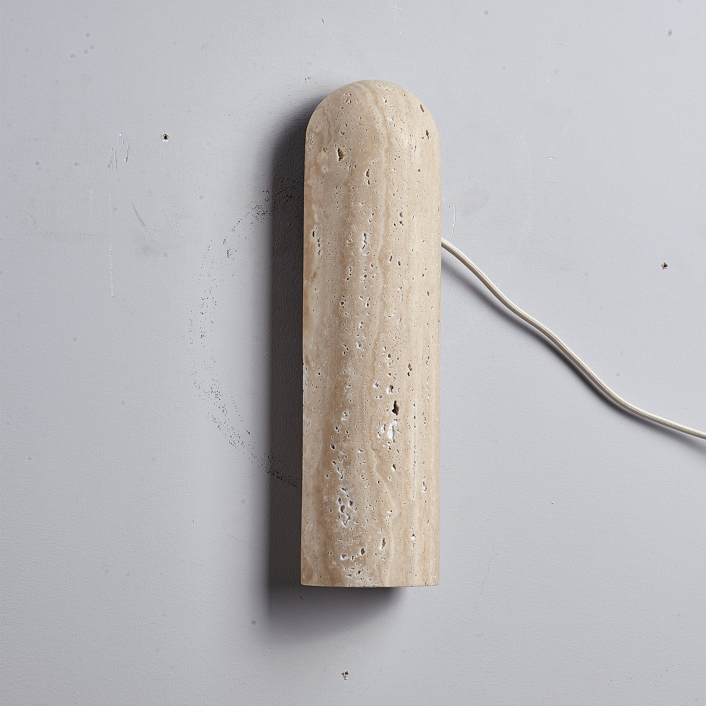 Beige Natural Travertine Marble Wall Lamp 60007-1W - Wall Lamps - ebarza Furniture UAE | Shop Modern Furniture in Abu Dhabi & Dubai - مفروشات ايبازرا في الامارات | تسوق اثاث عصري وديكورات مميزة في دبي وابوظبي