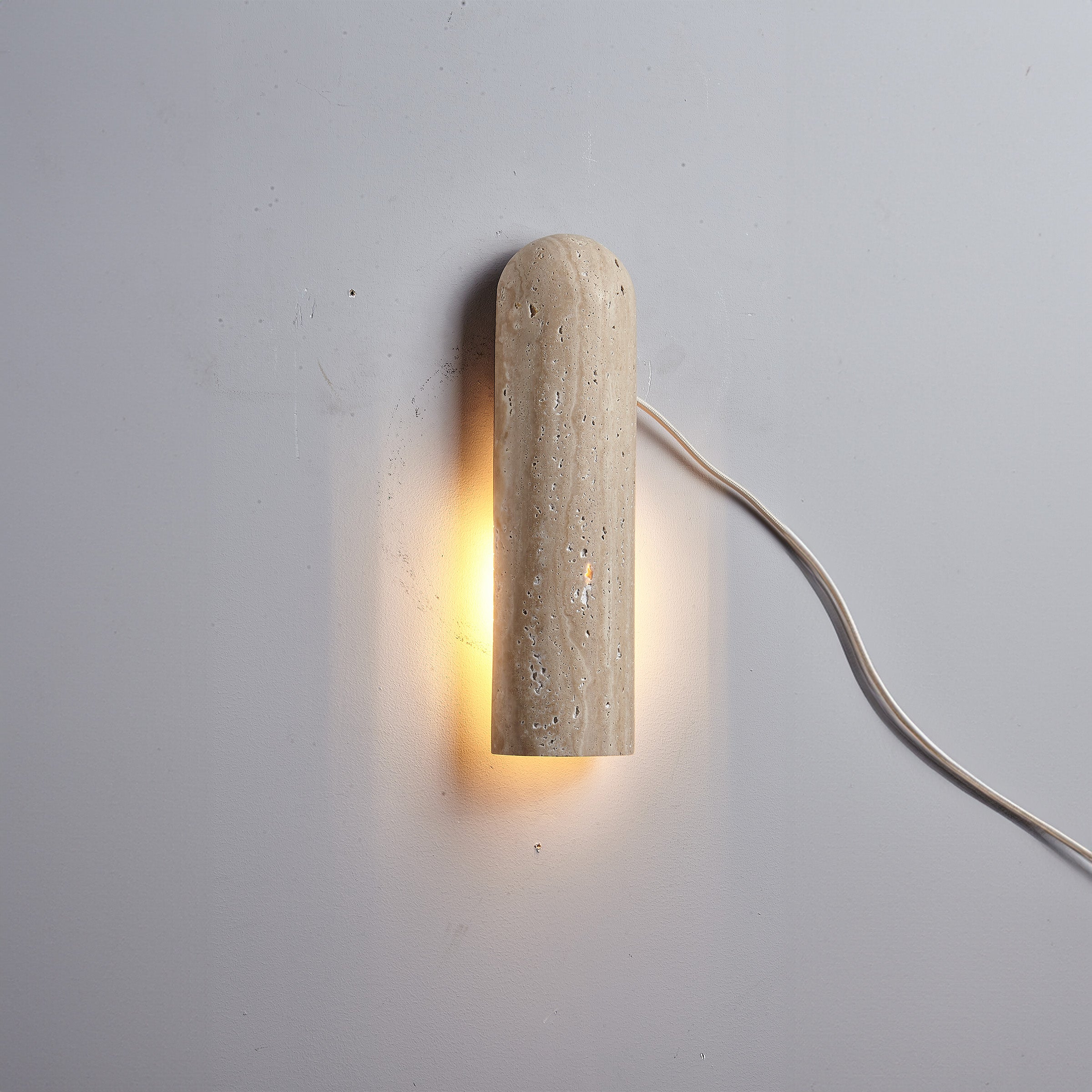 Beige Natural Travertine Marble Wall Lamp 60007-1W - Wall Lamps - ebarza Furniture UAE | Shop Modern Furniture in Abu Dhabi & Dubai - مفروشات ايبازرا في الامارات | تسوق اثاث عصري وديكورات مميزة في دبي وابوظبي