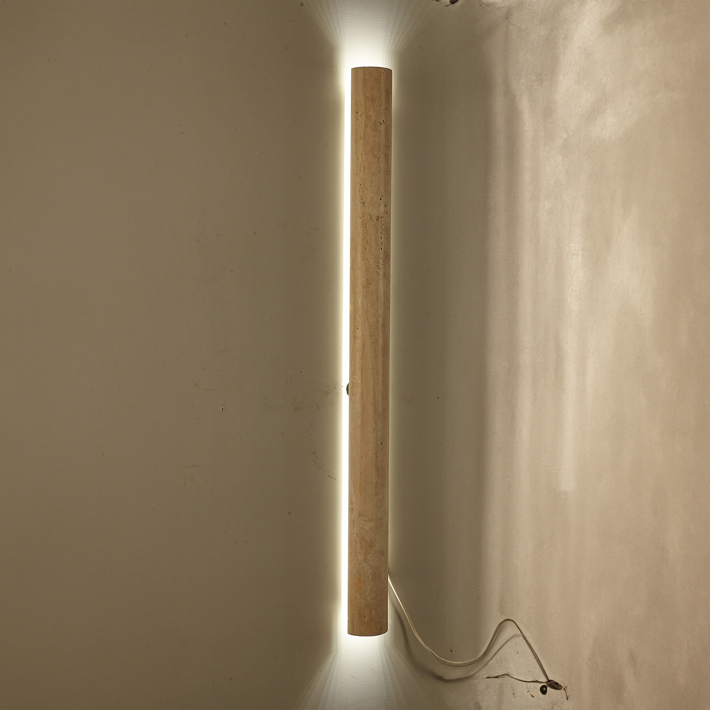Beige Natural Travertine Marble Wall Lamp 60008-4W - Wall Lamps - ebarza Furniture UAE | Shop Modern Furniture in Abu Dhabi & Dubai - مفروشات ايبازرا في الامارات | تسوق اثاث عصري وديكورات مميزة في دبي وابوظبي