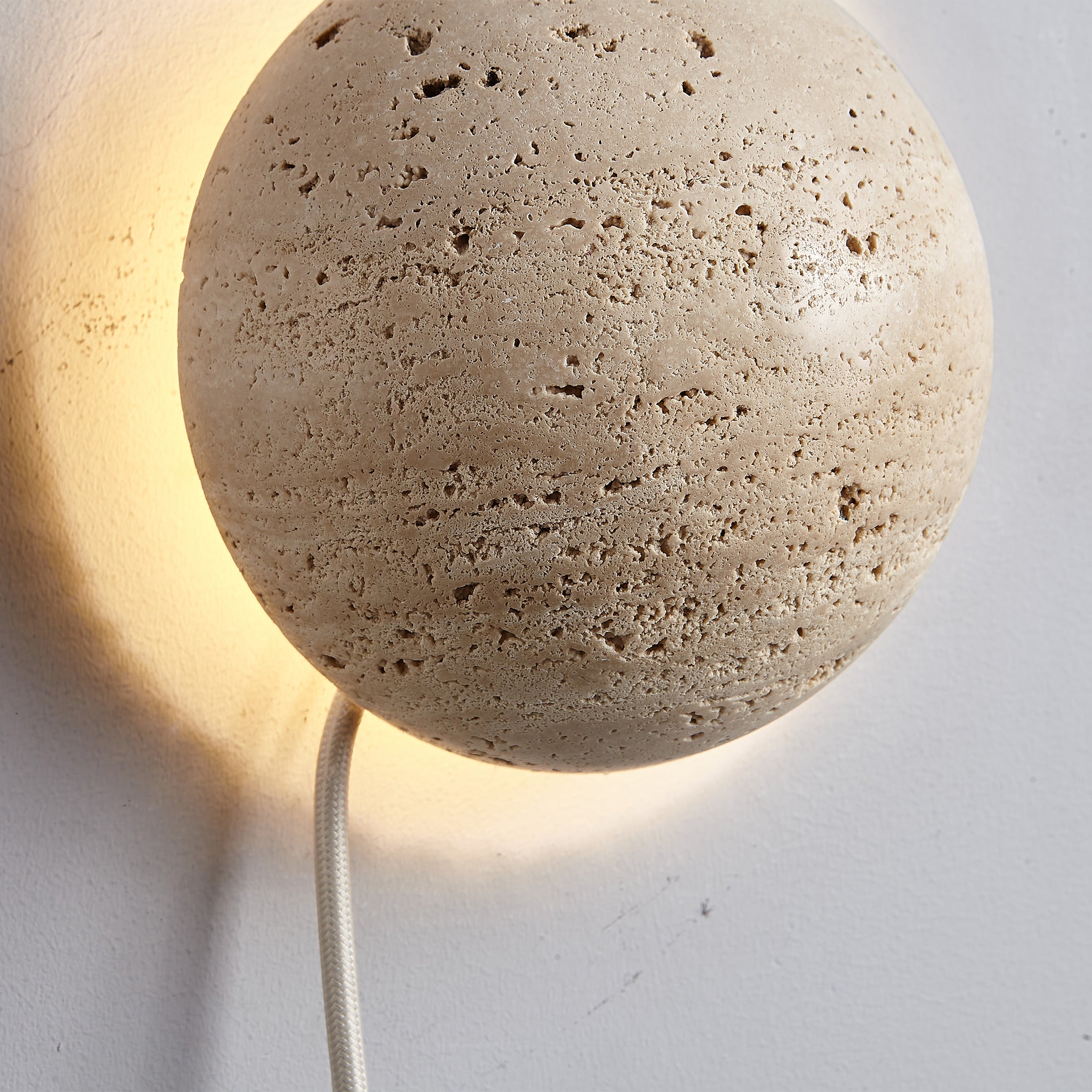 Beige Natural Travertine Marble Wall Lamp 60109-W1 - Wall Lamps - ebarza Furniture UAE | Shop Modern Furniture in Abu Dhabi & Dubai - مفروشات ايبازرا في الامارات | تسوق اثاث عصري وديكورات مميزة في دبي وابوظبي