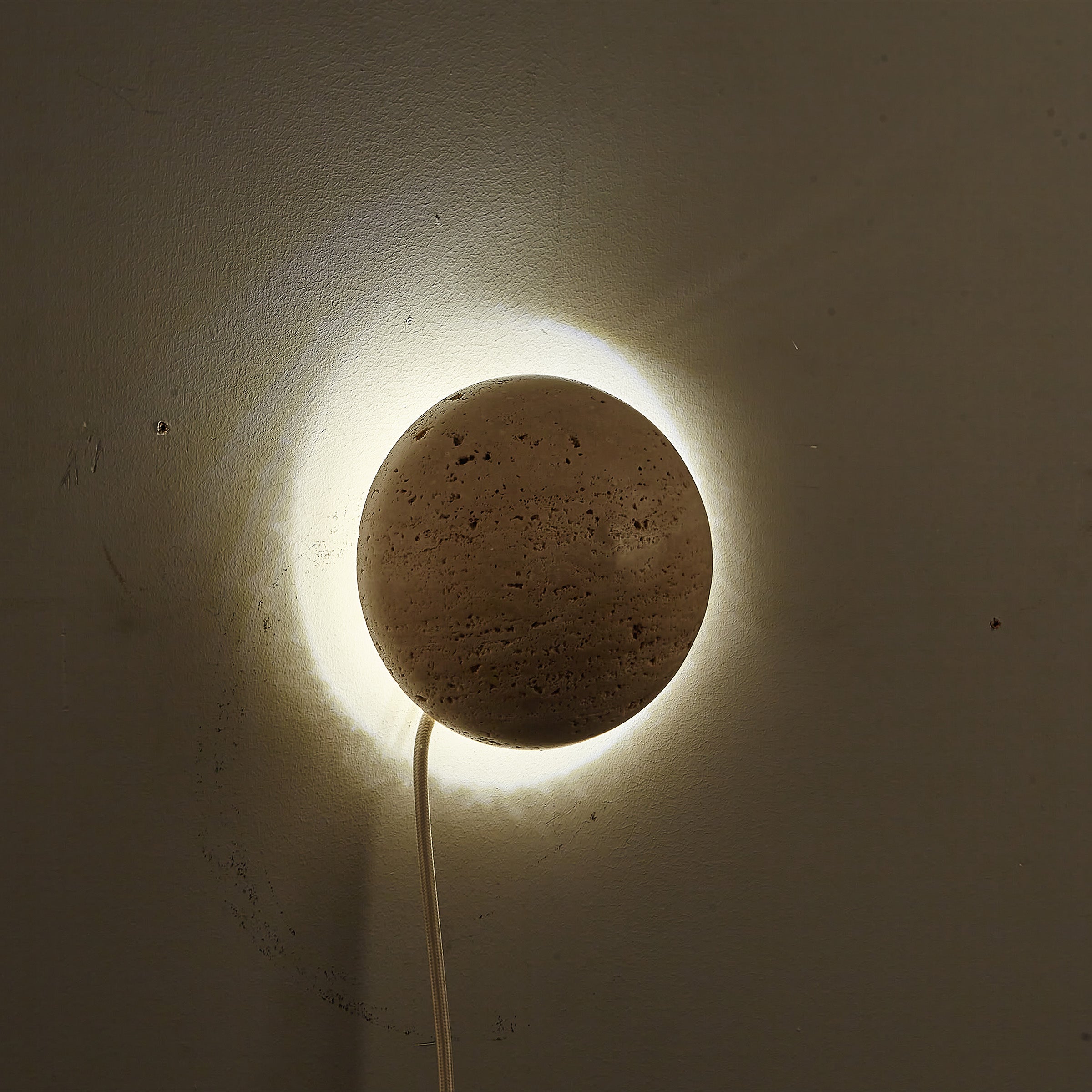Beige Natural Travertine Marble Wall Lamp 60109-W1 - Wall Lamps - ebarza Furniture UAE | Shop Modern Furniture in Abu Dhabi & Dubai - مفروشات ايبازرا في الامارات | تسوق اثاث عصري وديكورات مميزة في دبي وابوظبي