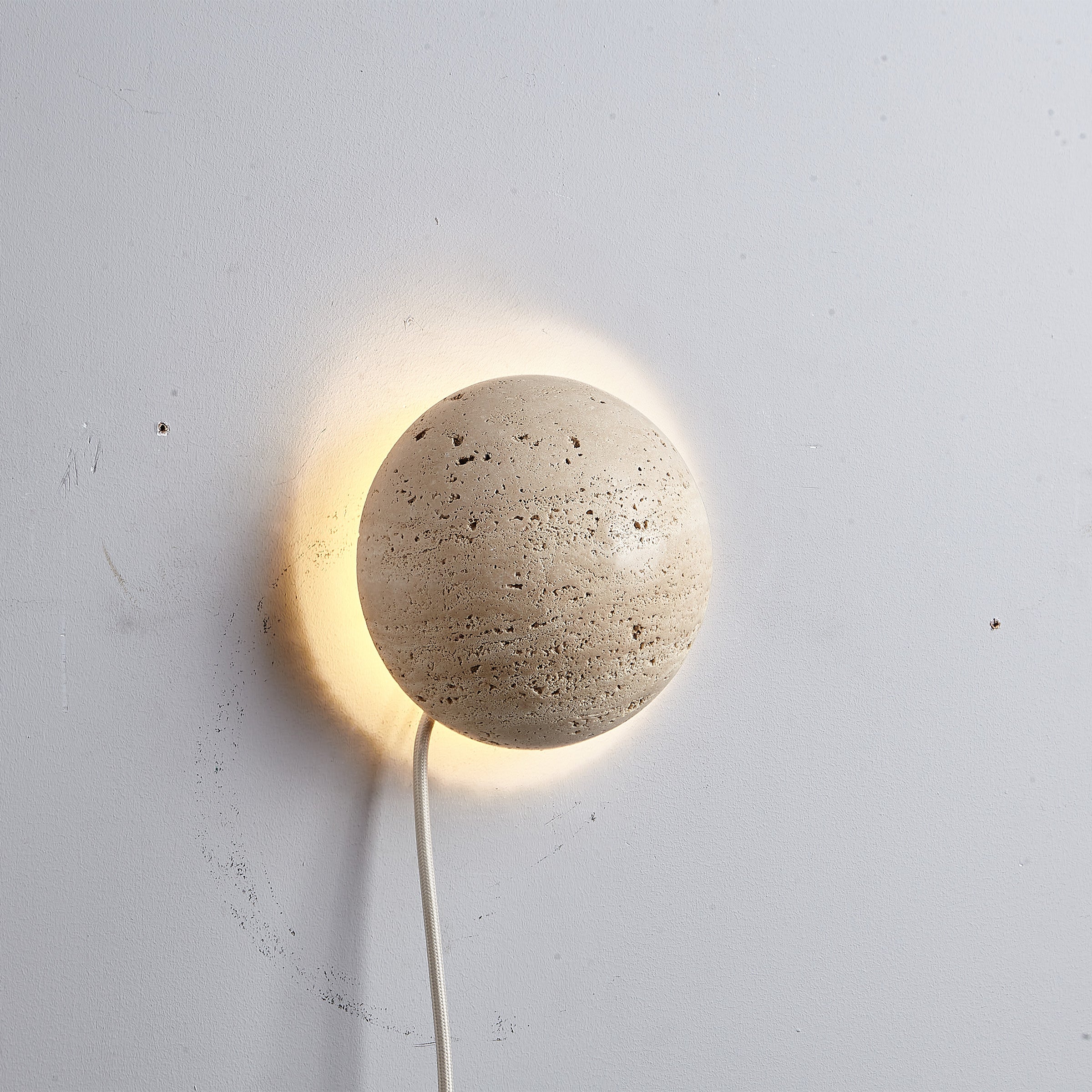Beige Natural Travertine Marble Wall Lamp 60109-W1 - Wall Lamps - ebarza Furniture UAE | Shop Modern Furniture in Abu Dhabi & Dubai - مفروشات ايبازرا في الامارات | تسوق اثاث عصري وديكورات مميزة في دبي وابوظبي