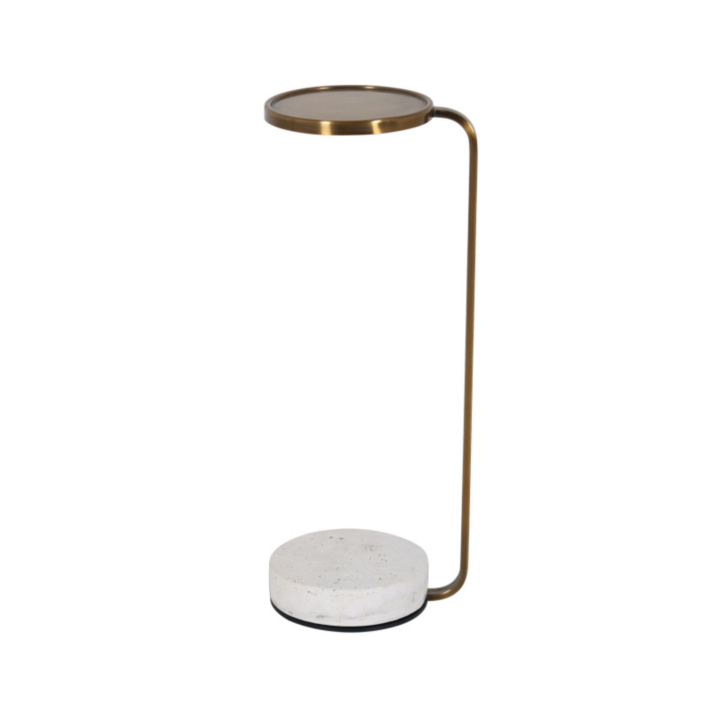 Travertine and Gold metal in Copper Side Table BP4916-TRA -  Side Tables - ebarza Furniture UAE | Shop Modern Furniture in Abu Dhabi & Dubai - مفروشات ايبازرا في الامارات | تسوق اثاث عصري وديكورات مميزة في دبي وابوظبي