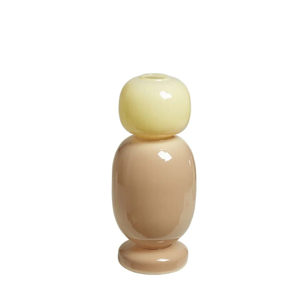Two-Color Vase With Coffee Bottom FB-E23008 - Vases - ebarza Furniture UAE | Shop Modern Furniture in Abu Dhabi & Dubai - مفروشات ايبازرا في الامارات | تسوق اثاث عصري وديكورات مميزة في دبي وابوظبي